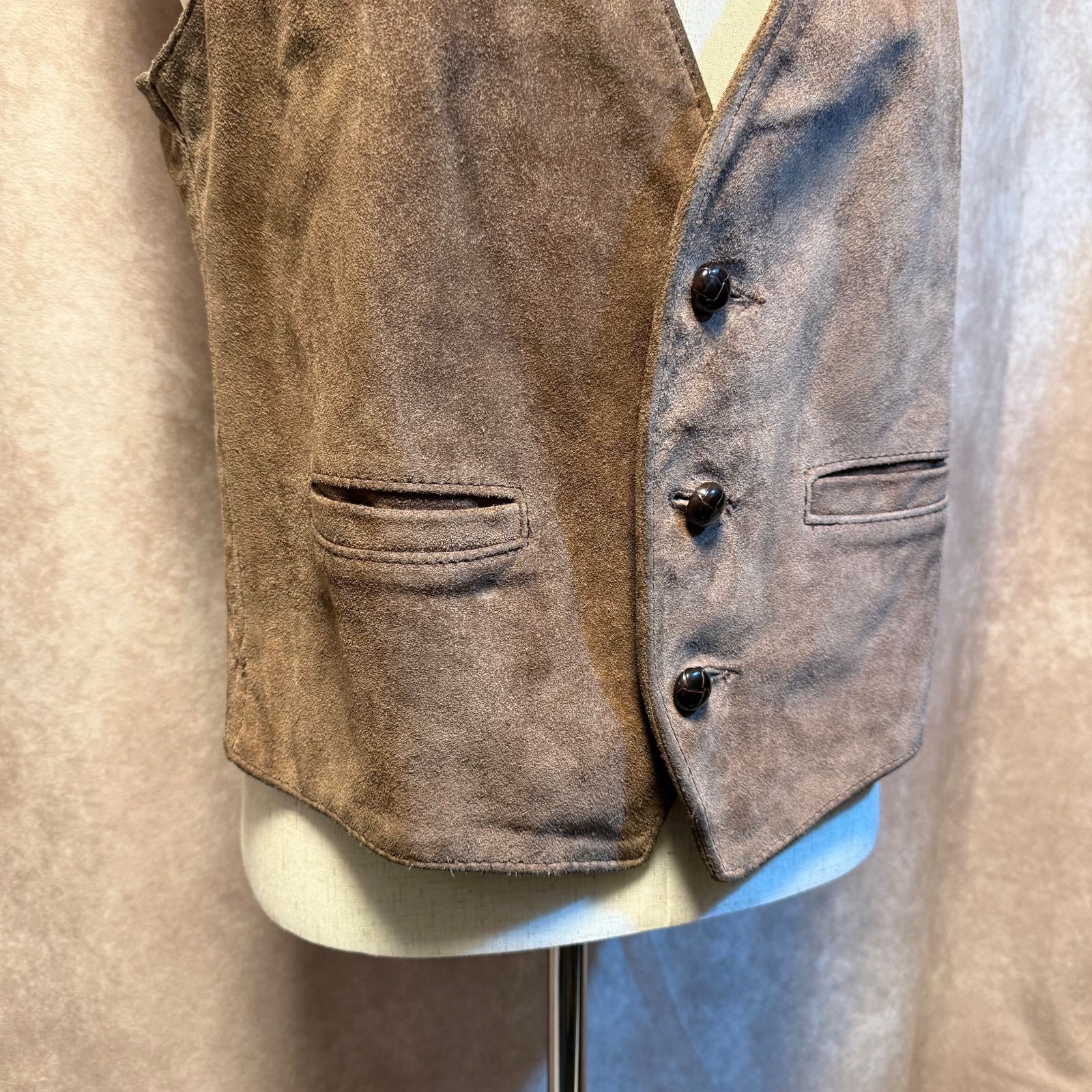 Schott スエード レザーベスト ブラウン USA製 β2-1091 - メルカリ