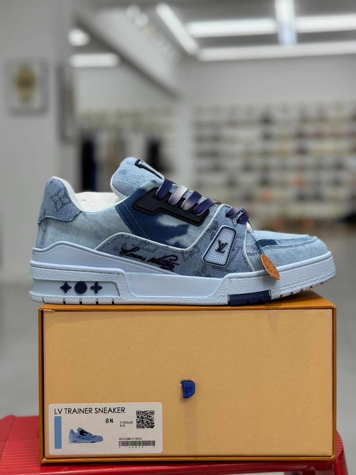 Louis Vuitton Trainer 色合わせ - ブルー3色デニム Louis Vuitton Trainer 色合わせ - ブルー3色デニム