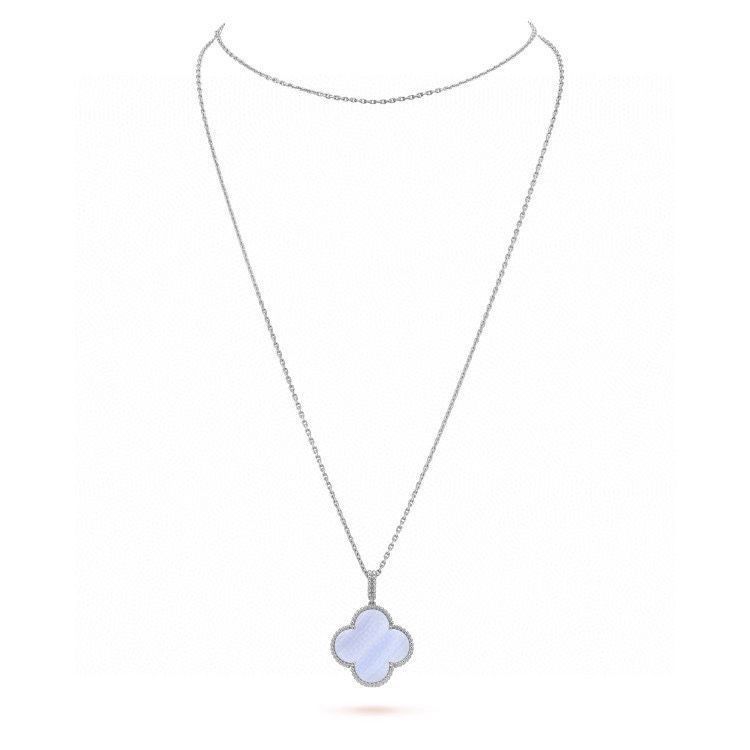Van Cleef & Arpels ? 四つ葉のクローバー ラージ ロング チェーン パープル カルセドニー セーター チェーン、ネックレス｜本日限定特価｜新品未使用