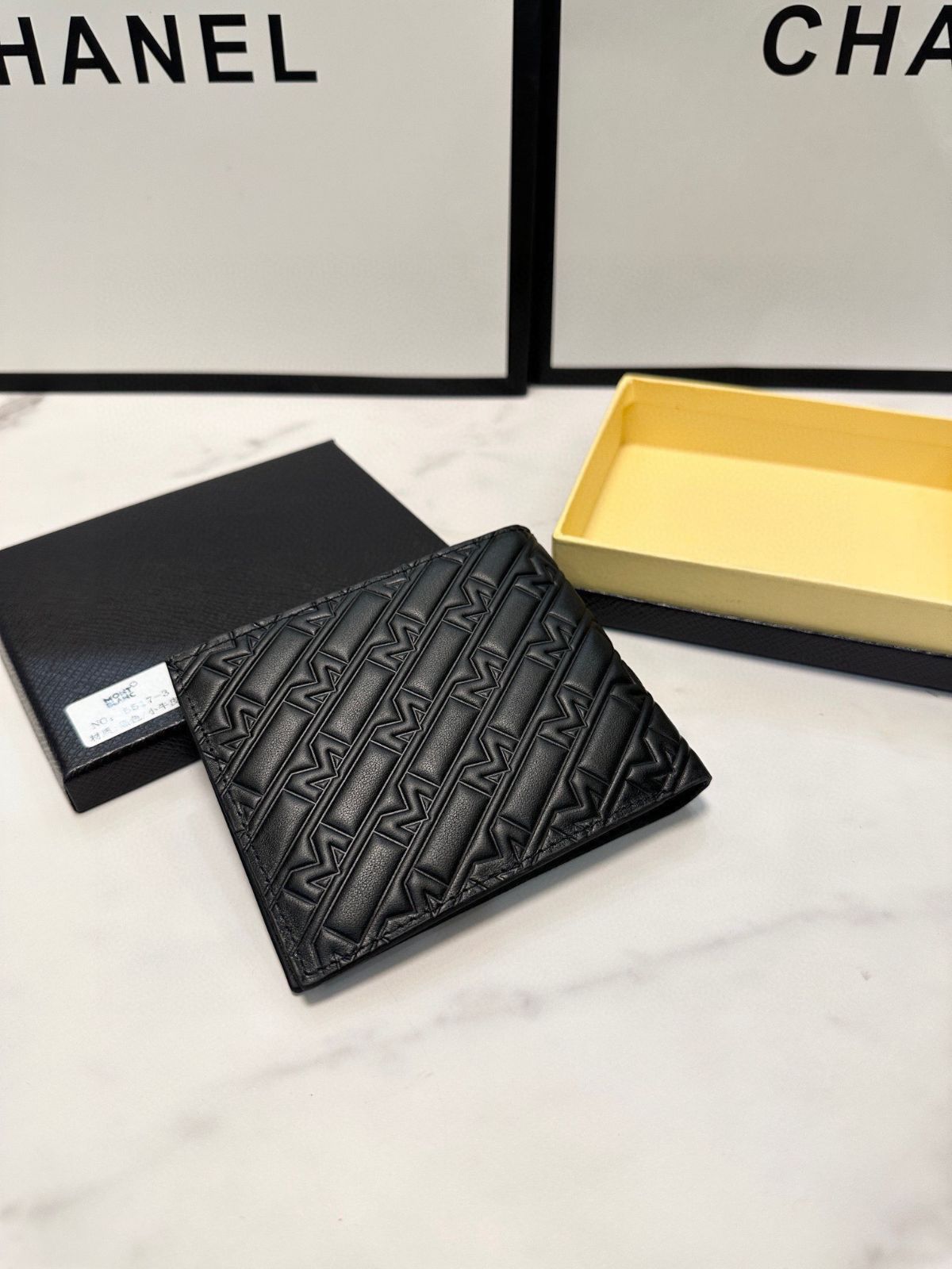 【本日限定特価】モンブラン メンズ レザー バイフォールドウォレット ロング＆ショート 19×10cm/12×10cm 高品質レザー 専用ボックス付き[本日特価|新品未使用品]