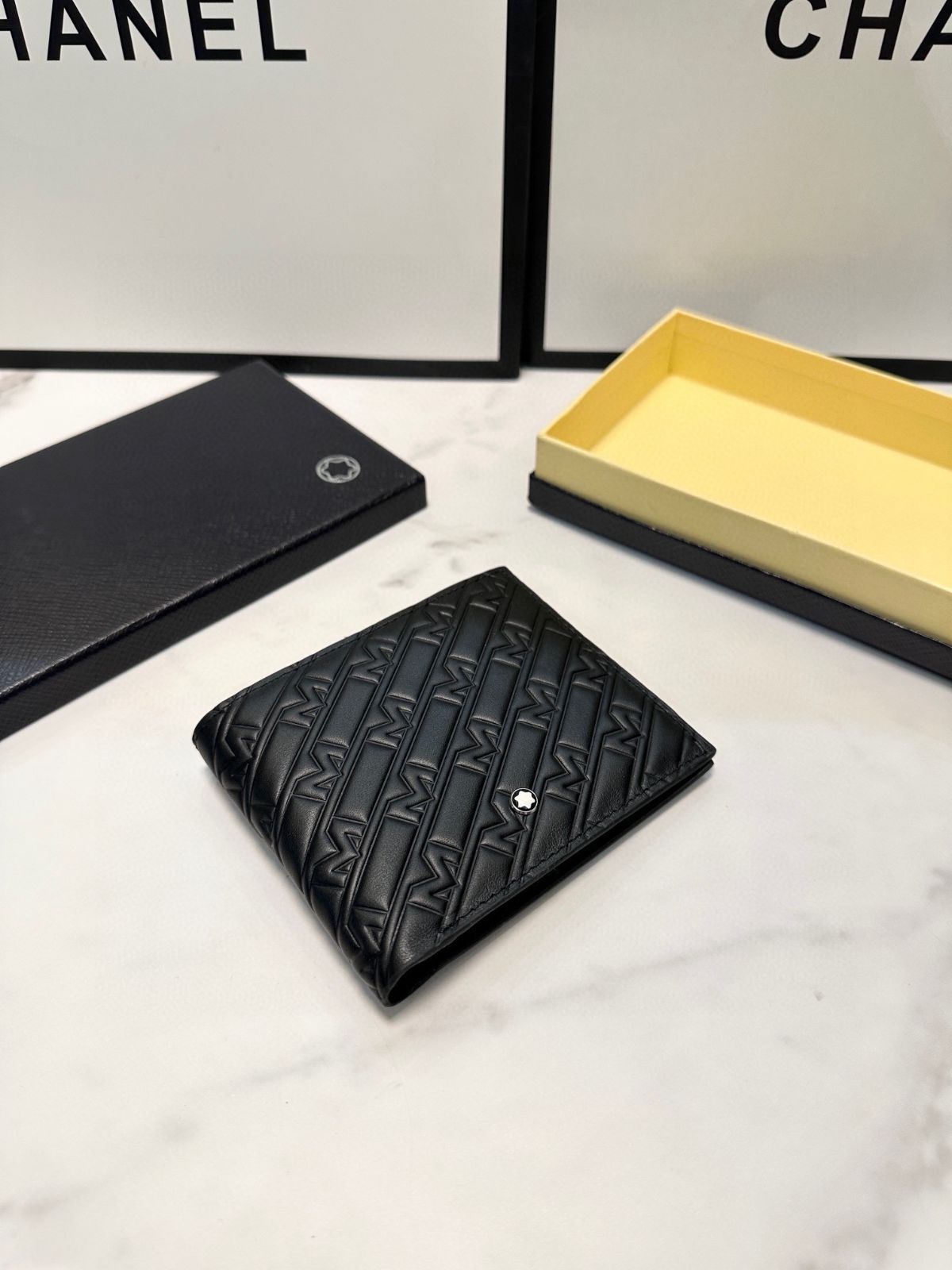 【本日限定特価】モンブラン メンズ レザー バイフォールドウォレット ロング＆ショート 19×10cm/12×10cm 高品質レザー 専用ボックス付き[本日特価|新品未使用品]