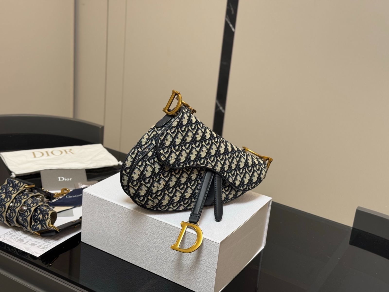 【今日特価】Dior オールドフラワー サドルバッグ （大サイズ）-WTO輸入2