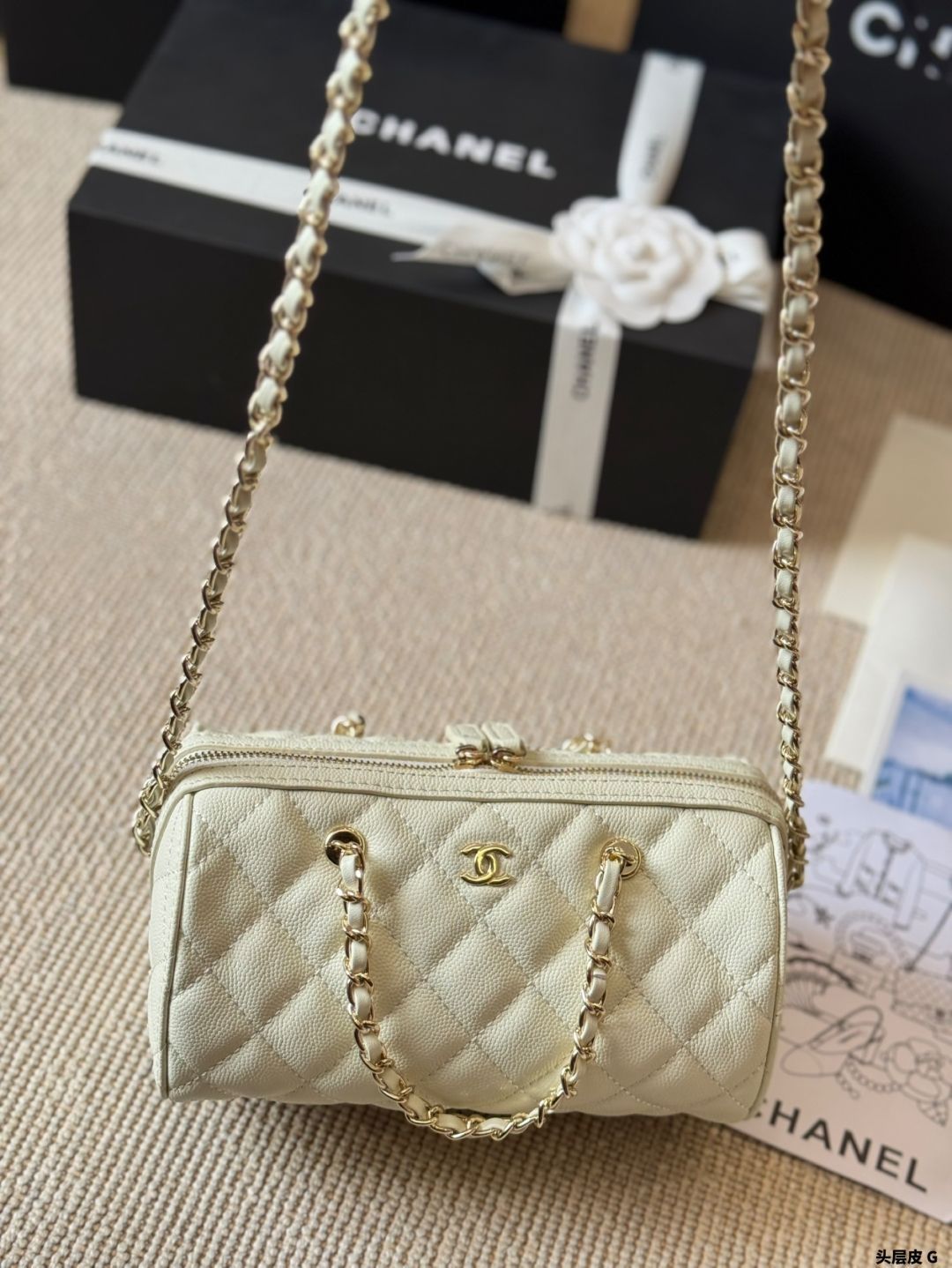 【今日特価】Chanel 25P Bowling Bag Platinum ?枝牛 / シャネル 25P ボーリングバッグ プラチナム ライチェンレザー-WTO輸入 【今日特価】Chanel 25P Bowling Bag Platinum ?枝牛 / シャネル 25P ボーリングバッグ プラチナム ライチェンレザー-WTO輸入
