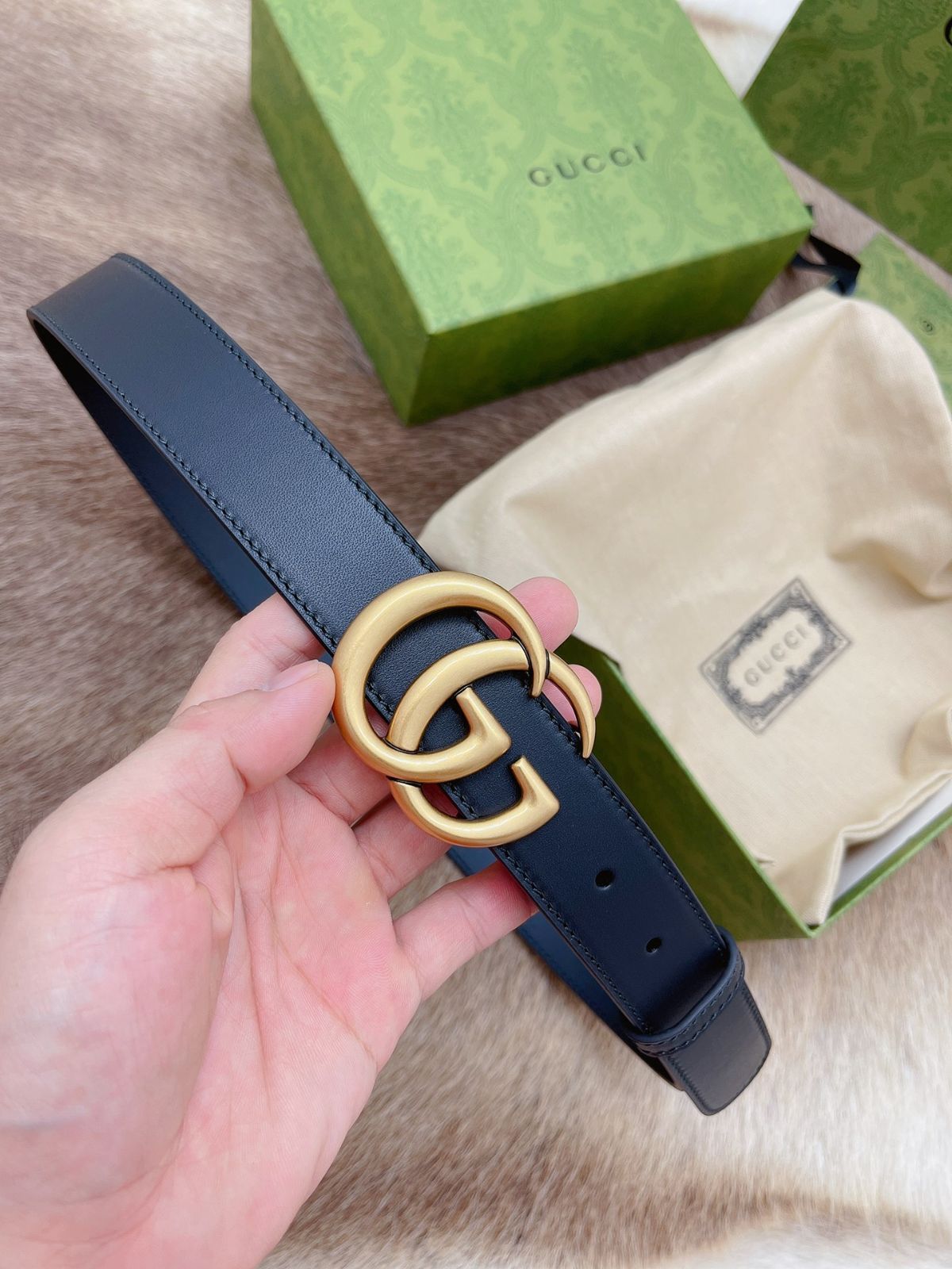 【今日特価】Gucci Double G 2.0cm 本革ベルト-3