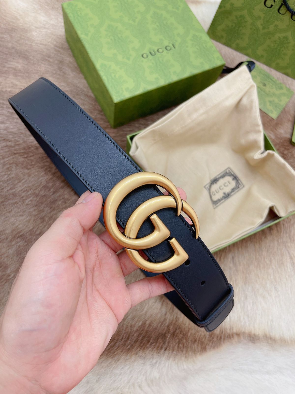 【今日特価】Gucci Double G 2.0cm 本革ベルト-2