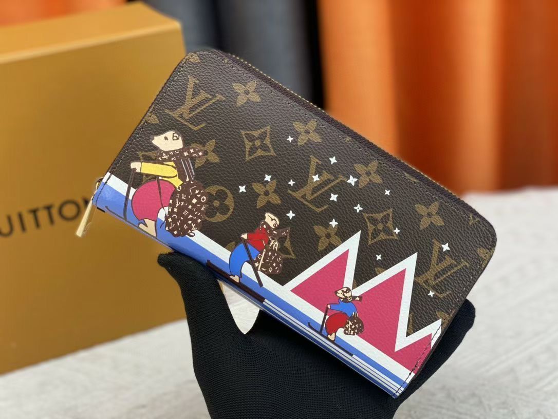 LVルイ・ヴィトン／限定ウォレット「ジビ・ウォーレット」、モノグラムキャンバスにルイ・ヴィトンのかわいいマスコット「ヴィヴィアン」のイラストをプリント[本日特価|新品未使用品]
