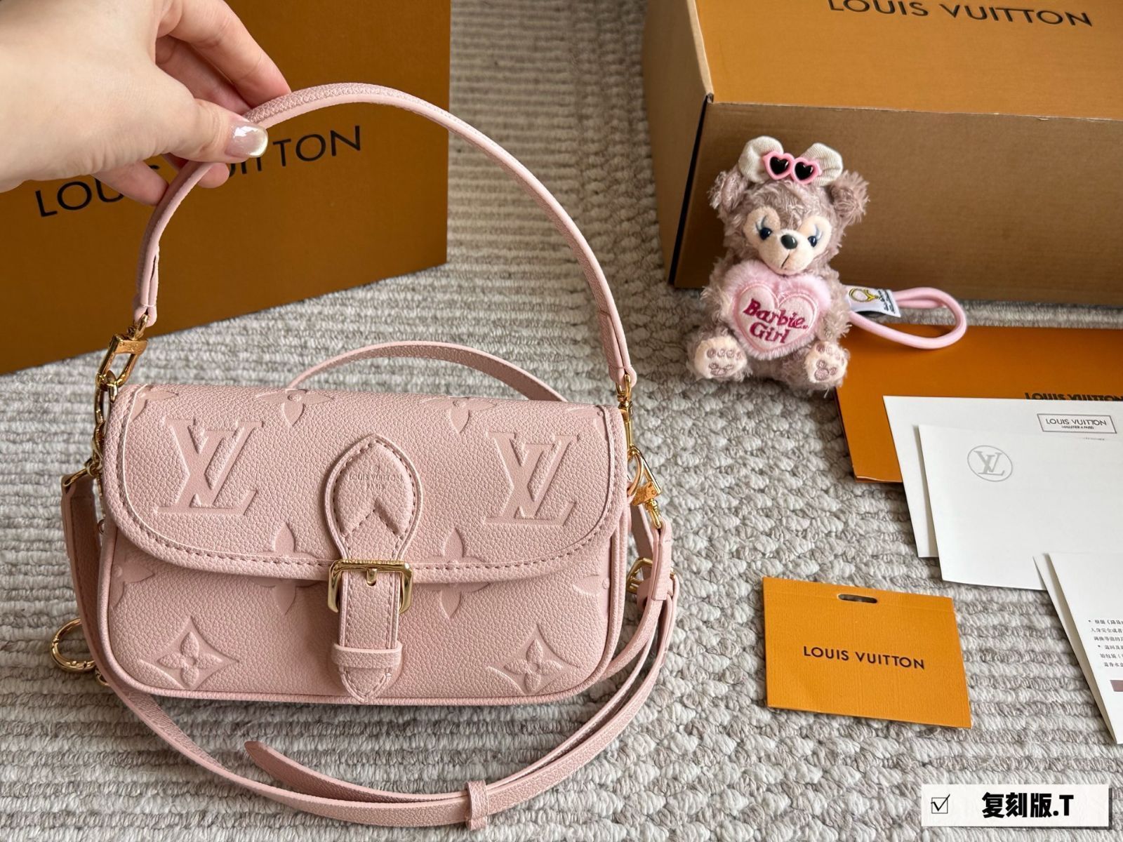 【今日特価】Louis Vuitton Nano Baguette ナノ バゲット バッグ（ピンク）