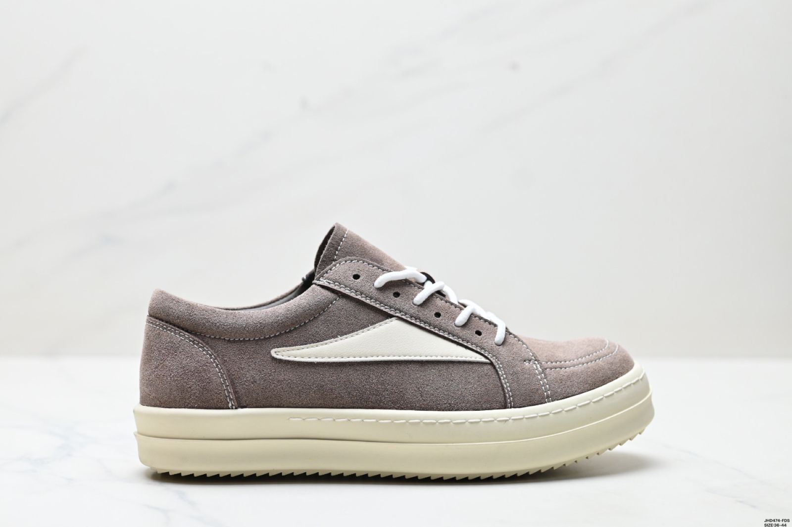 Rick Owens / リック・オウェンス RO Hollywood 小牛皮 丸頭 レース式 ロートップ スニーカー