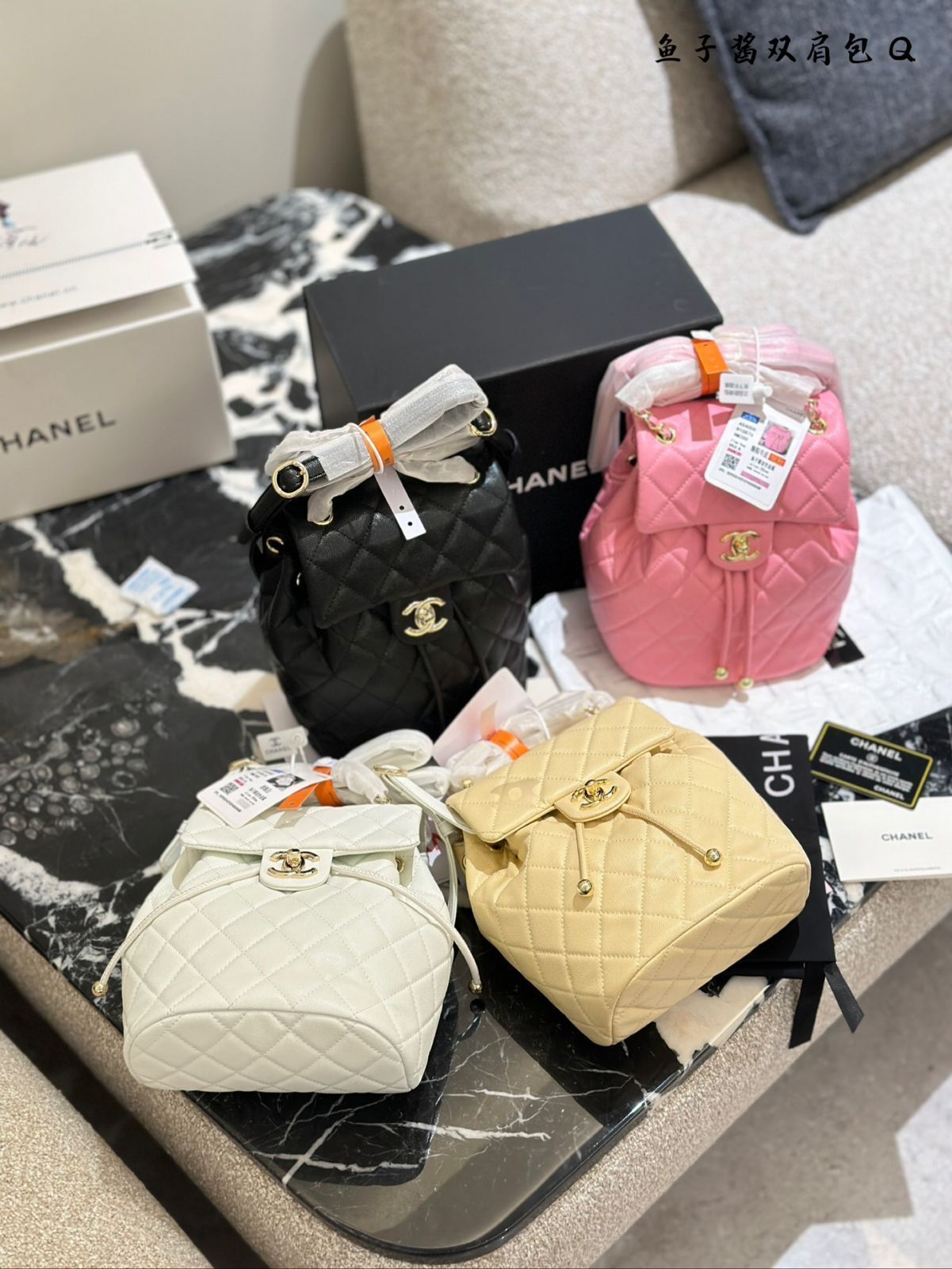 【今日特価】Chanel サルツブルク ダブルショルダーバッグ ゴールデンイエロー キャビアレザー（18×25cm）