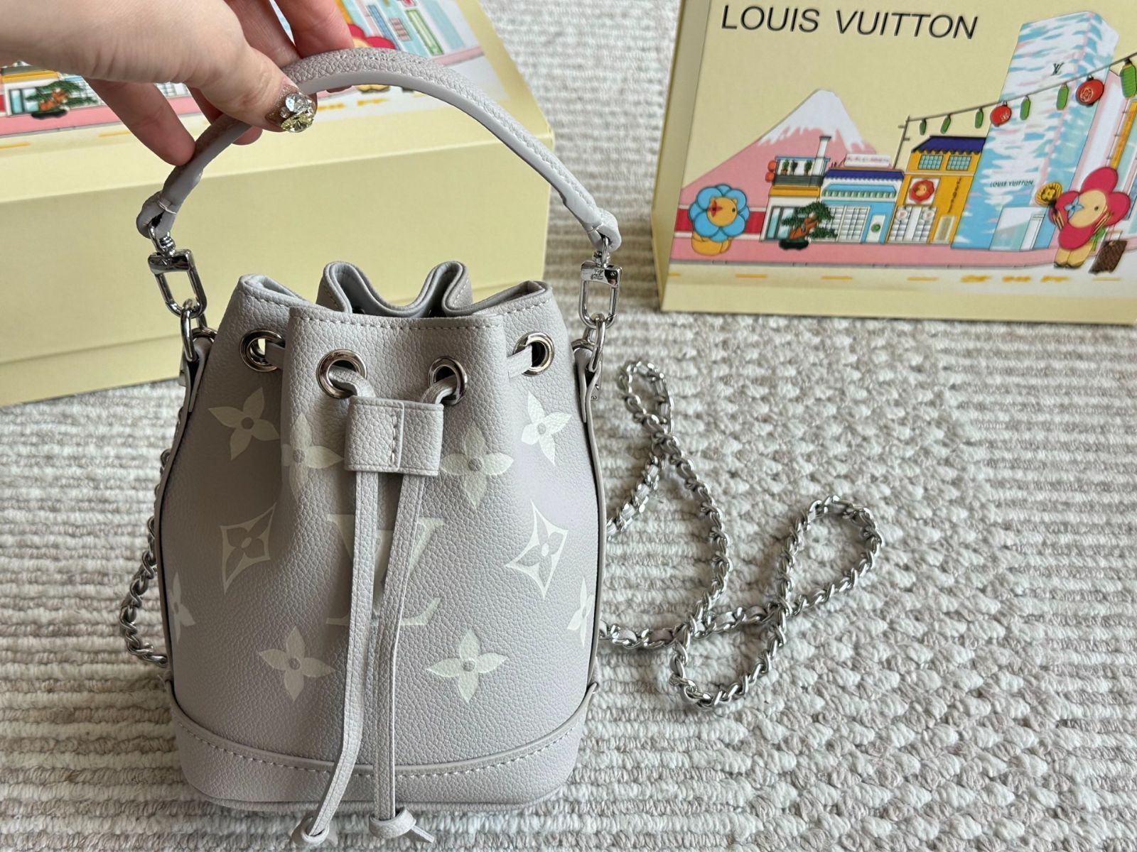 【今日特価】Upgraded Version Lv New Nano Purple Bucket Bag（アップグレードバージョン ルイ ヴィトン ニュー ナノ パープル バケツバッグ）