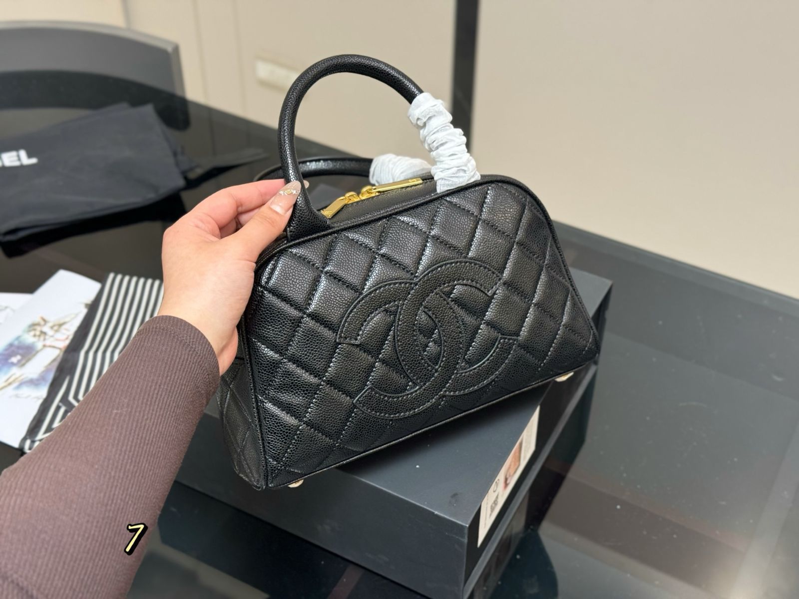 【今日特価】Chanel Vintage Bowling Bag - ヴィンテージ ボーリングバッグ