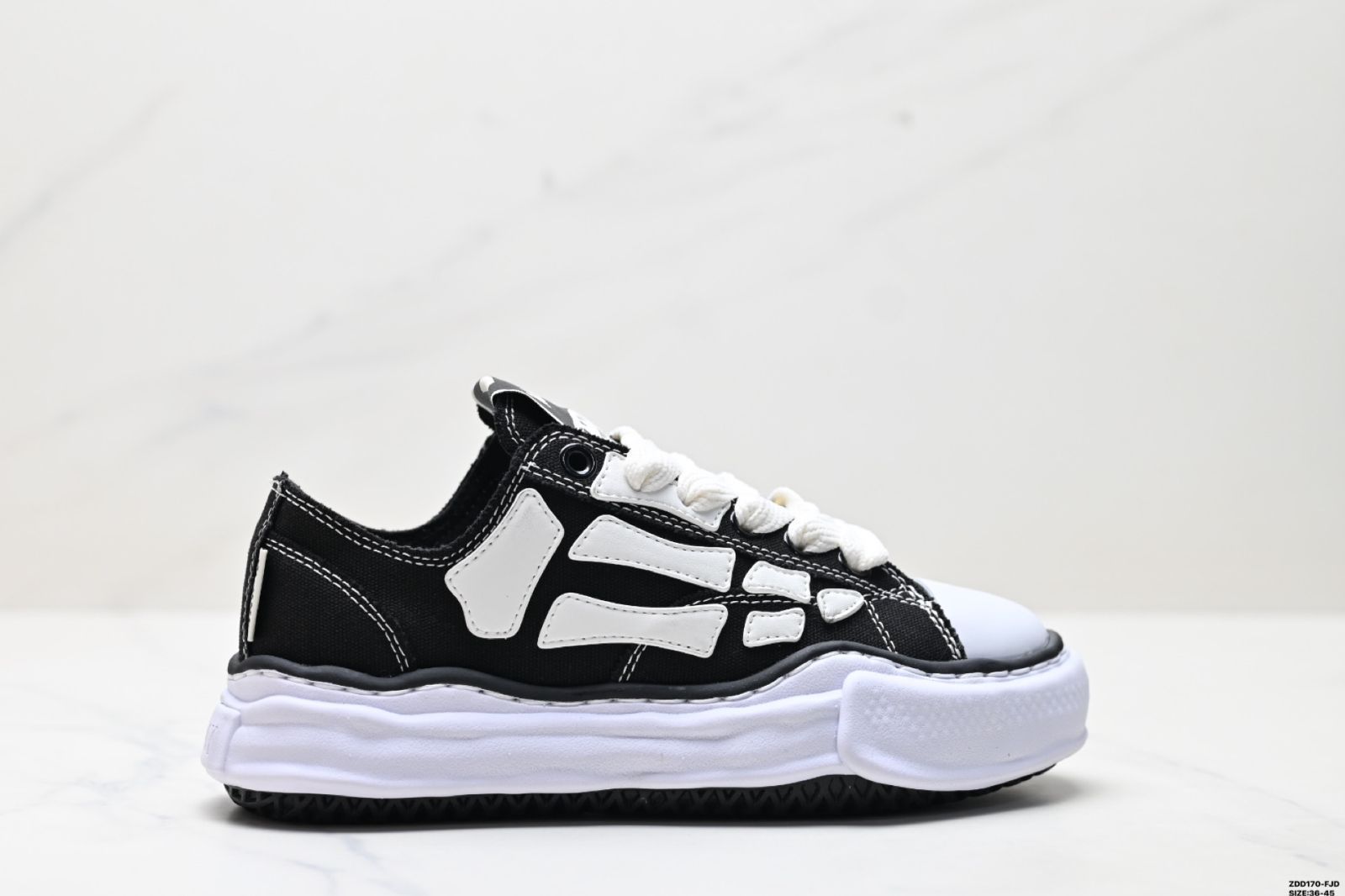 Maison Mihara Yasuhiro x AMIRI Skel-Top Low メゾン ミハラ ヤスヒロ × アミリ スケルトップ ロー 丸頭 レースアップ キャンバス 溶解シューズ