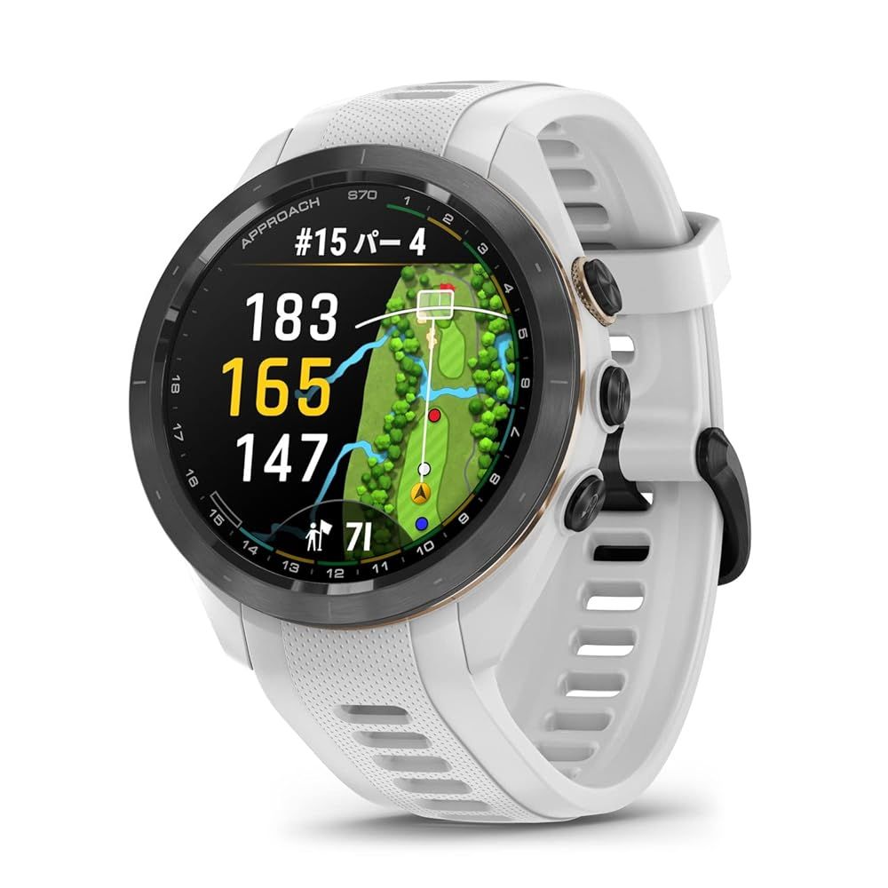 ガーミン(GARMIN) Approach S70 42mm White AMOLED(有機EL)ディスプレイ搭載 ゴルフウォッチ