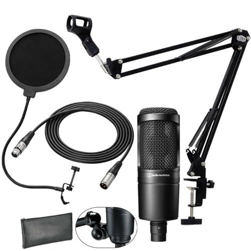 R◆AT2020(新仕様) コンデンサーマイク 安心スターティングセット01-3m純正マイクケーブル、ポップブロッカー、アームスタンド付- 9013dd50