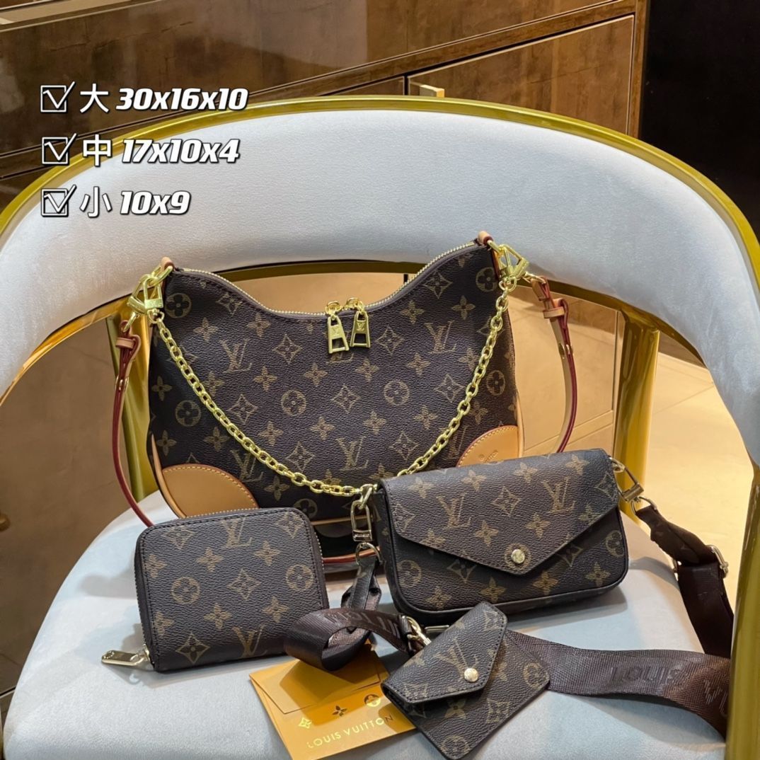 大人気 LOUIS VUITTON ルイヴィトン ショルダーバッグ ハンドバッグ 財布 3点セット 15,000円