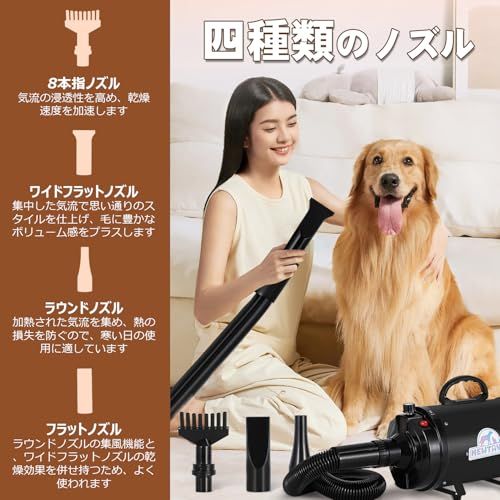 NEWTRY ペットドライヤー 犬用 ペット用 ドライヤー ブロワー 送風機