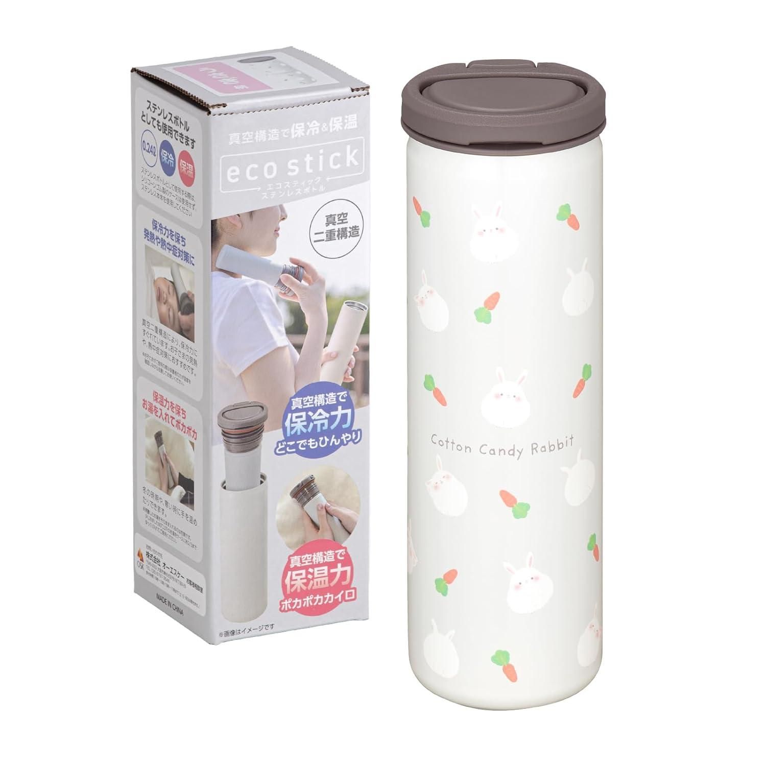 【新品・3営業日で発送】OSK 新商品 エコスティックステンレスボトル 保温 保冷 氷のう 湯たんぽ くま うさぎ ハート (151842)【入数:24】