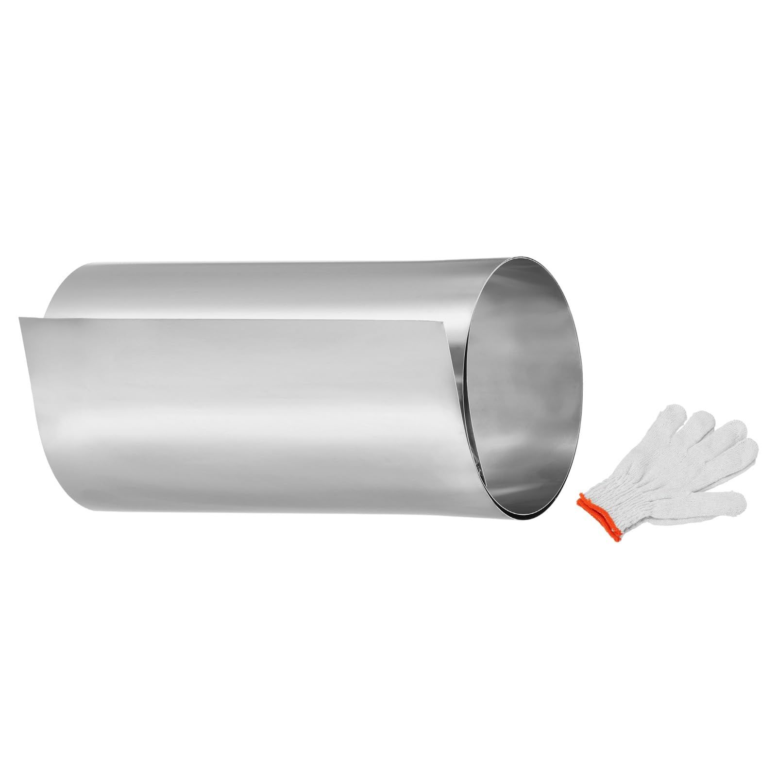 新着商品 uxcell 304ステンレス鋼箔ロール 0.5mm×250mm×0.9m 金属ストリッププレートシート ステンレスフラッシングロール（手袋付き） DIY・クラフト・屋根パネル・電子機器・窓用 シルバー