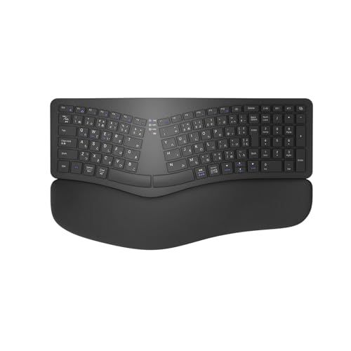 Ewin エルゴノミクス キーボード Bluetooth JIS配列 疲れにくい 2.4G+Bluetooth両対応 ワイヤレスキーボード 無線 テンキー付き フルサイズ 左右分離型 人間工学 Windows Mac iOS Android d262bd93