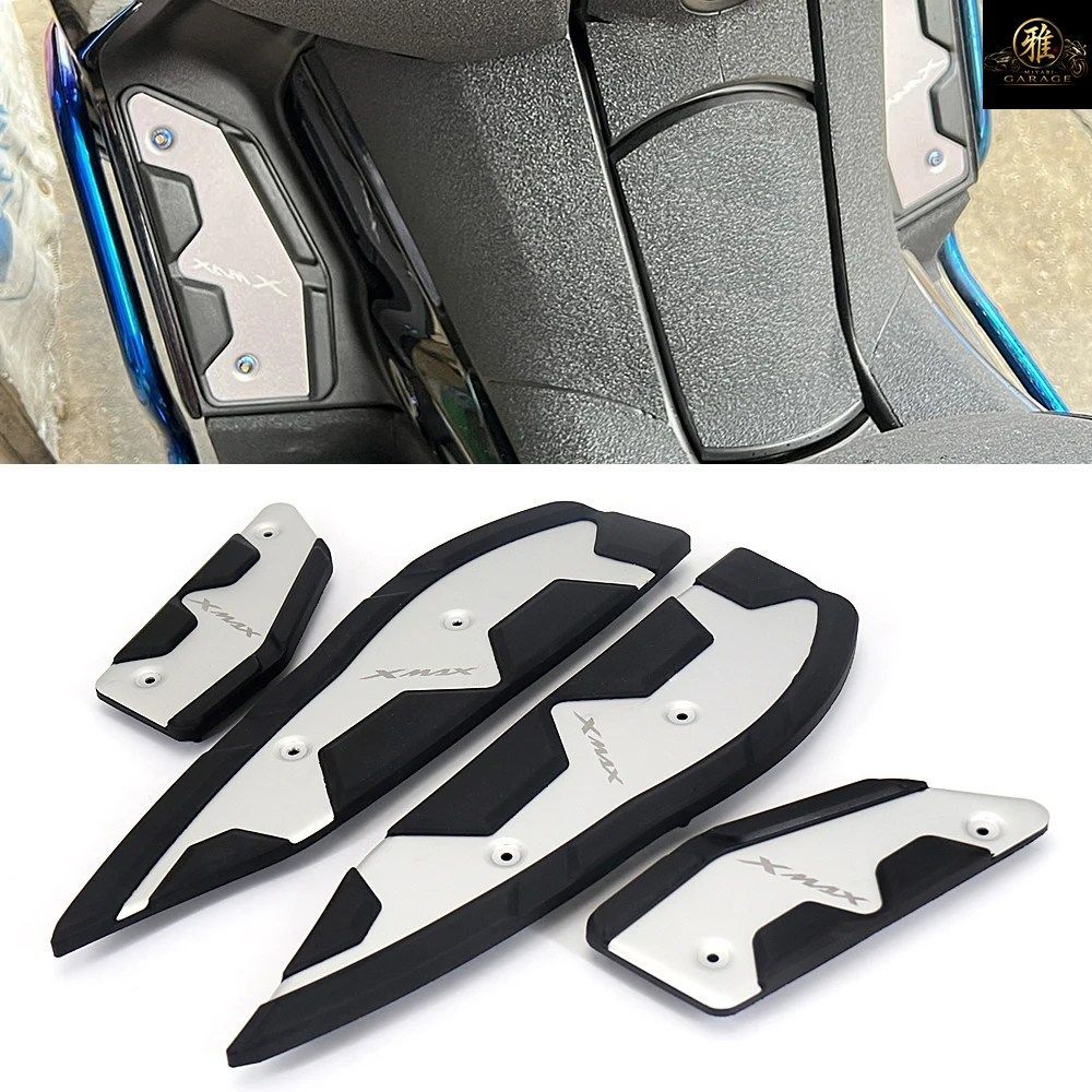 FOOTPADS XMAX 125 250 300 400 FRONT REAR PEGS PLATE PEDAL SKID PROOF FOOTREST YAMAHA X-MAX125 X-MAX250 X-MAX300 X-MAX400