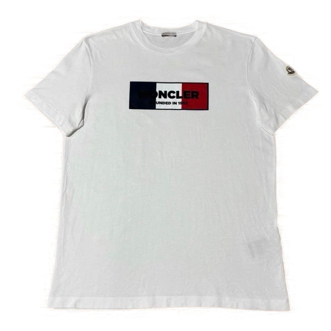 モンクレール　プリント　ホワイト　XL Tシャツ　国内正規品5S563