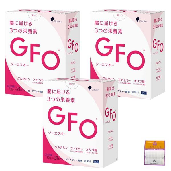 【3箱セット】大塚 GFO ピーチティー風味 10g×21本入×3箱（グルタミン・ファイバー・オリゴ糖）Anniversarich プチギフト付