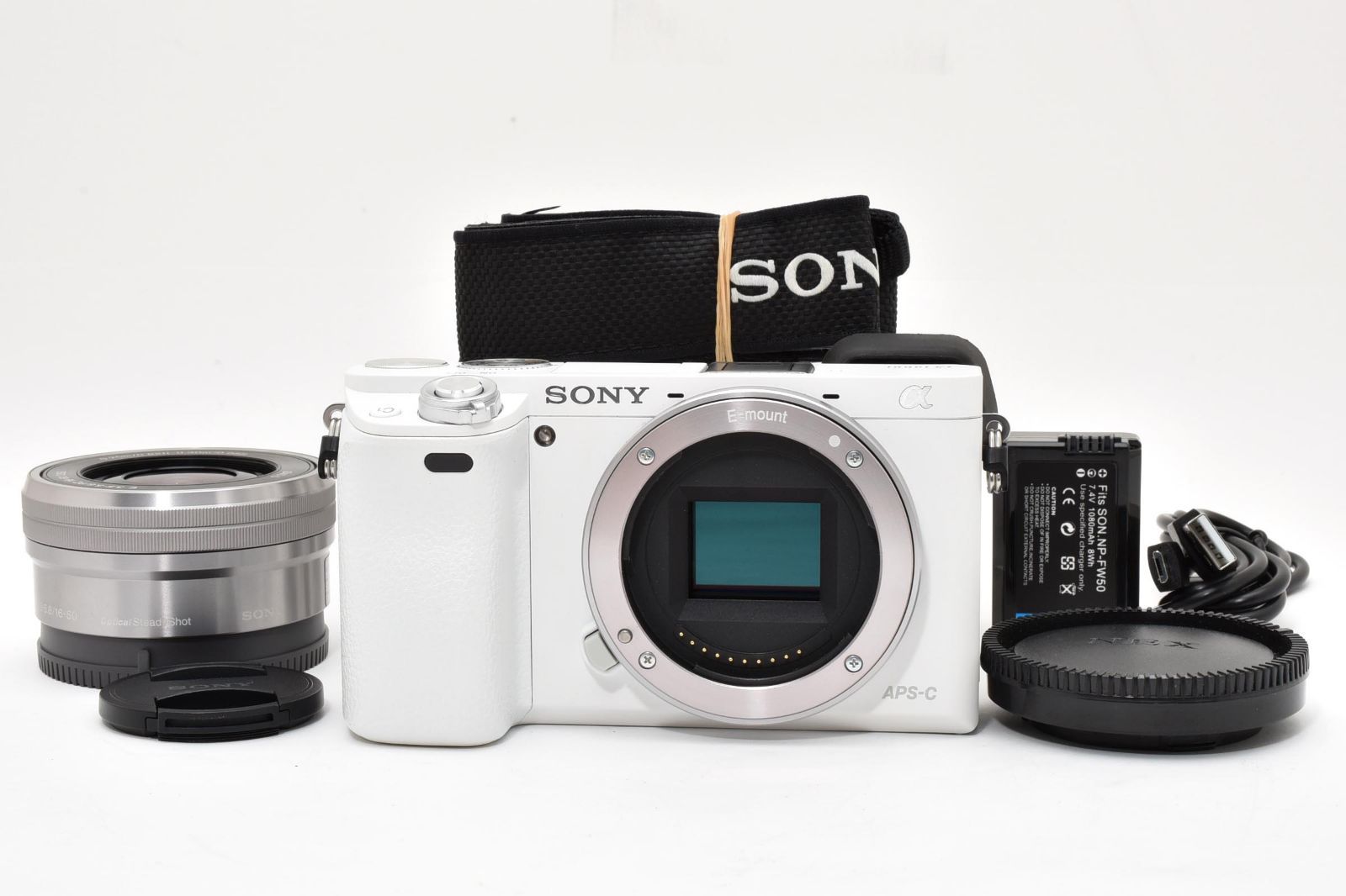 ★極上美品★ ★ショット数1248回★ ソニー SONY α6000 ホワイト + E 16-50mm F3.5-5.6 OSS 充電ケーブル付き ARYM6086 #84