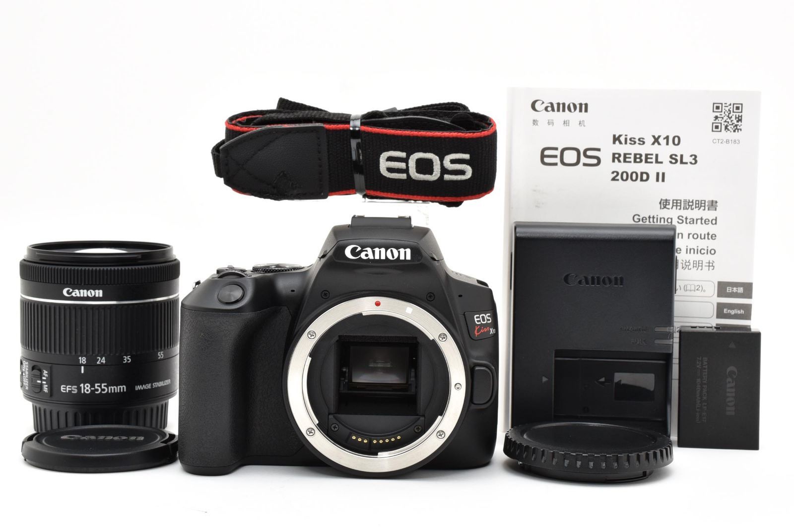 ★極上品★ ★ショット数1000回以下★ キヤノン EOS Kiss X10 + EF-S 18-55mm F4-5.6 IS STM 充電器付き ARYM6313 #25
