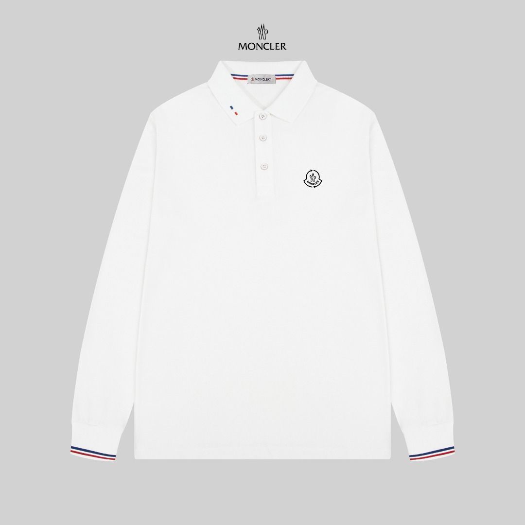 【本日限定特価】MONCLER メンズ ポロシャツ ロゴ入り カラー展開 ブラック/ホワイト/ネイビー M-3XL [本日特価|新品未使用品]