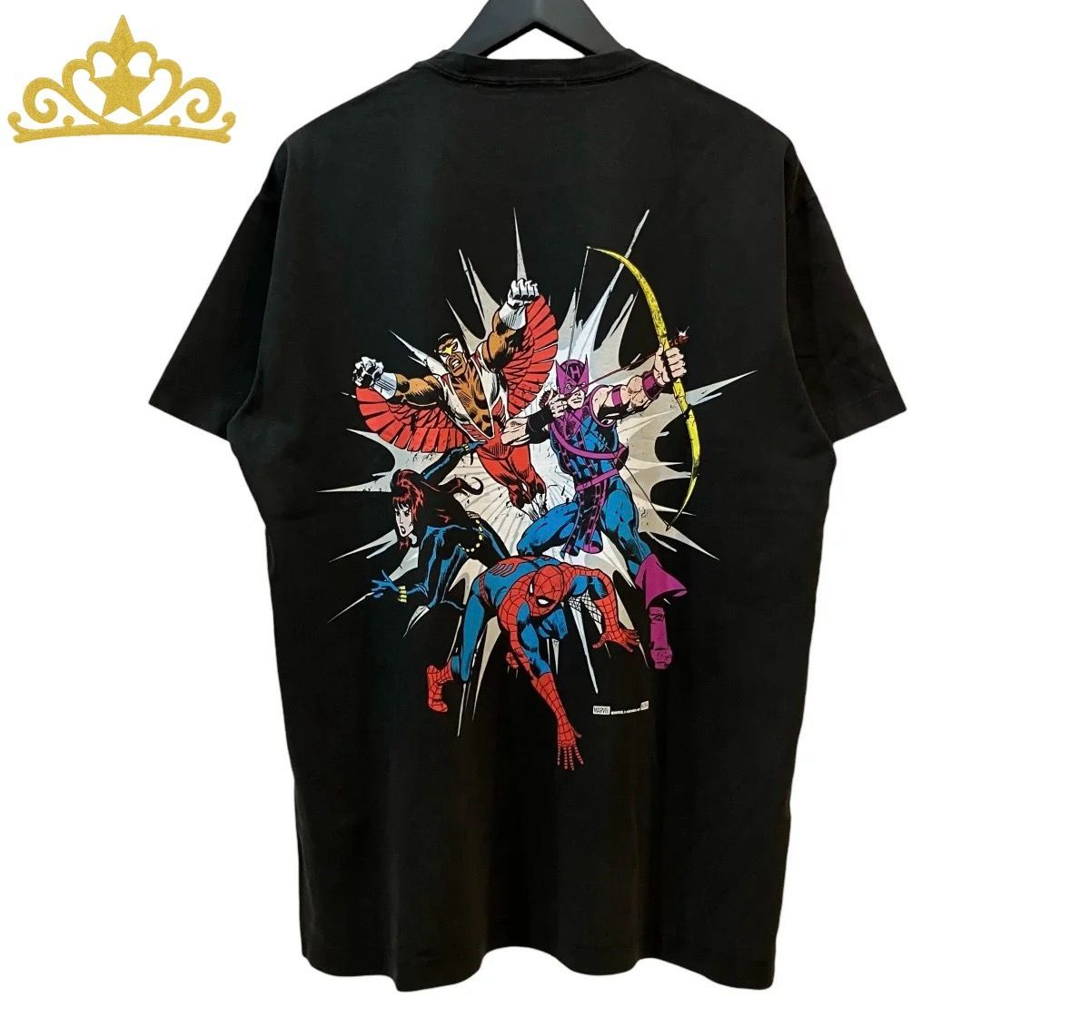 KITH × MARVEL スパイダーマンプリント ヴィンテージ加工 Tシャツ メンズ マーベル アメコミ