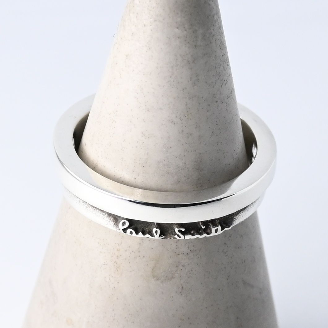 【研磨済】Paul Smith ロゴ シルバー リング 17号 silver925 ポールスミス 指輪