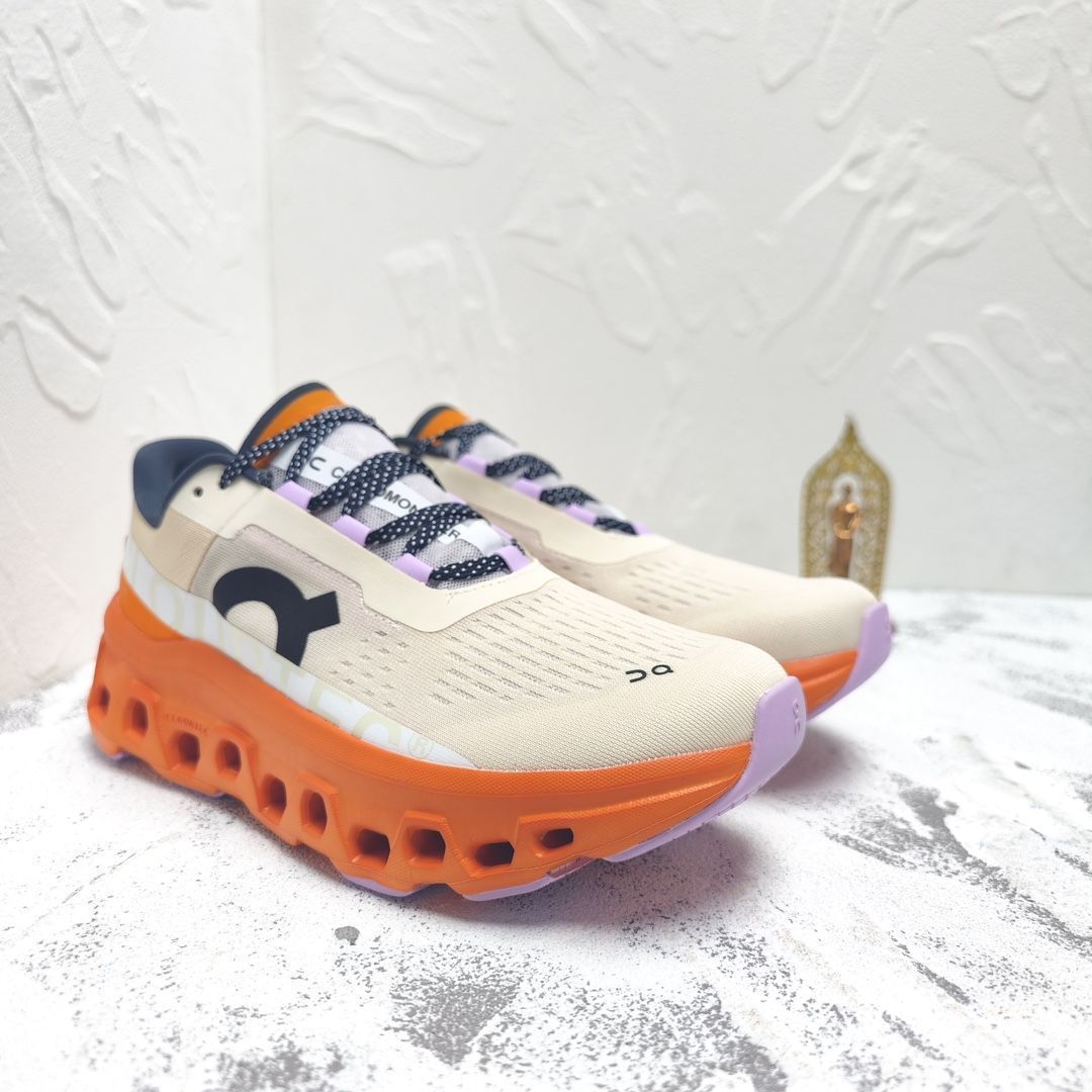 On Cloudmonster ジョギング スポーツ トレーニング ランニングシューズ メンズ レディー スニーカー タウンユース 新品 未使用　　オレンジ　ホワイト　2色-WTO輸入2