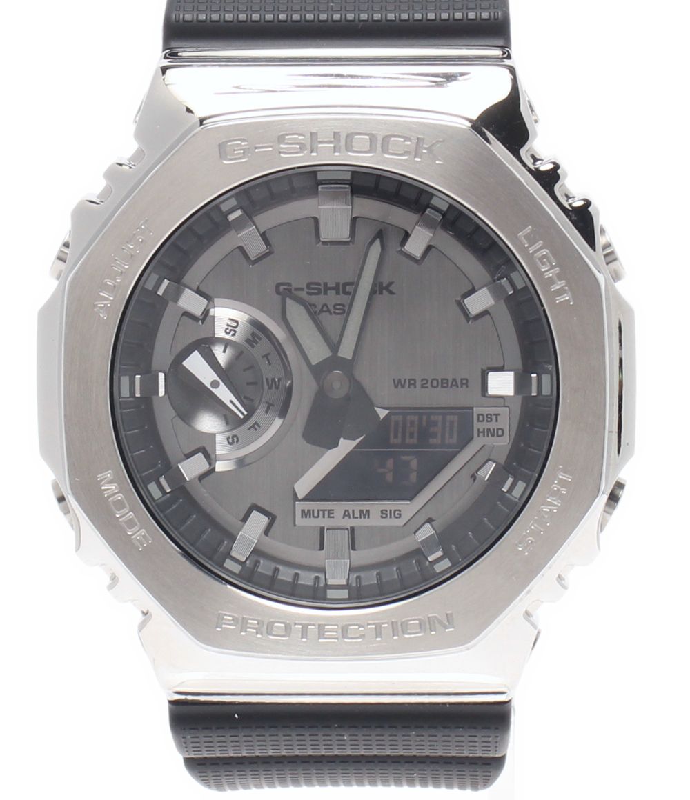 美品 カシオ 腕時計 G-SHOCK GM-2100 クオーツ シルバー メンズ CASIO