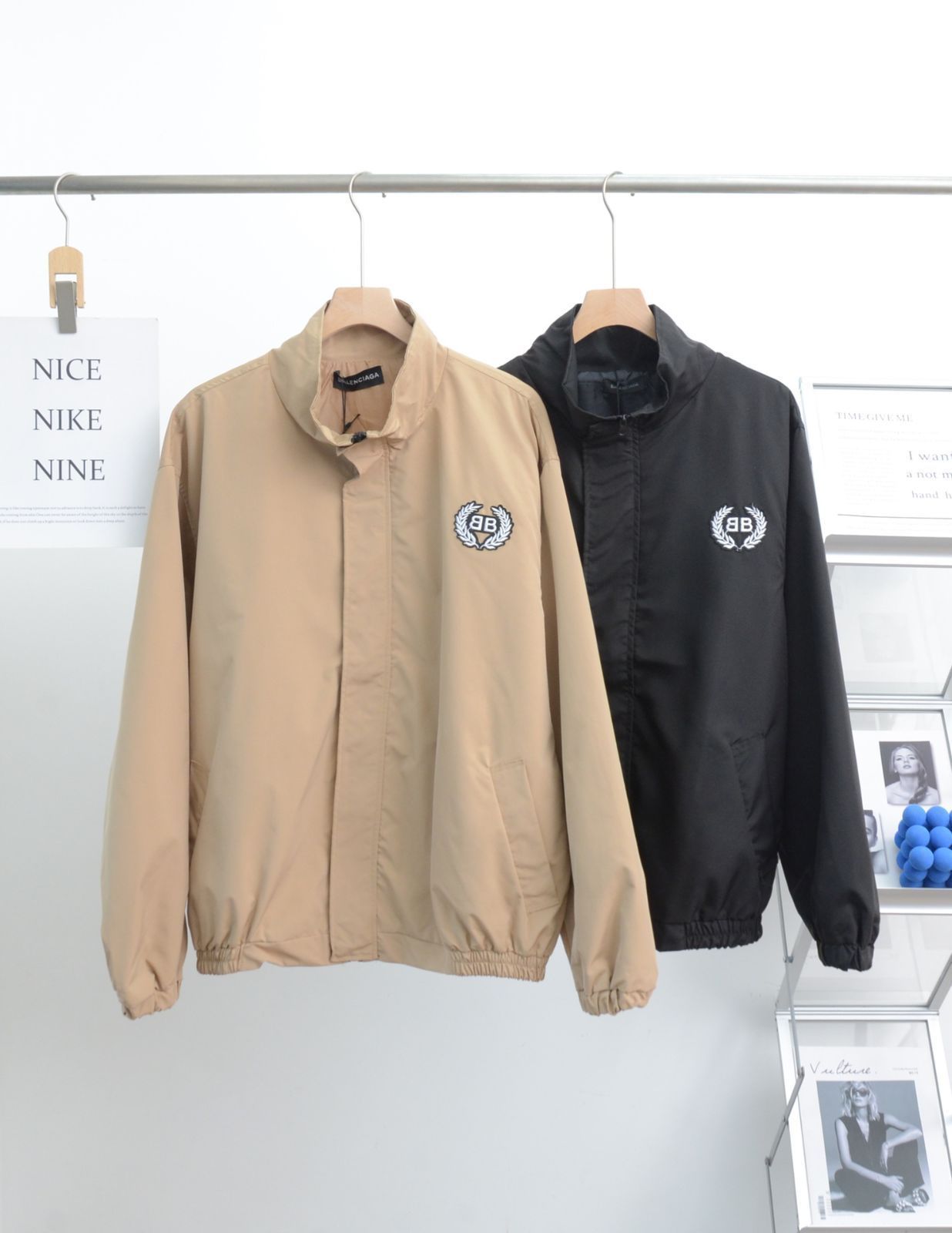 バレンシアガ（Balenciaga） BLCG のクラシックな麦穂柄の防水ライダージャケット アウター