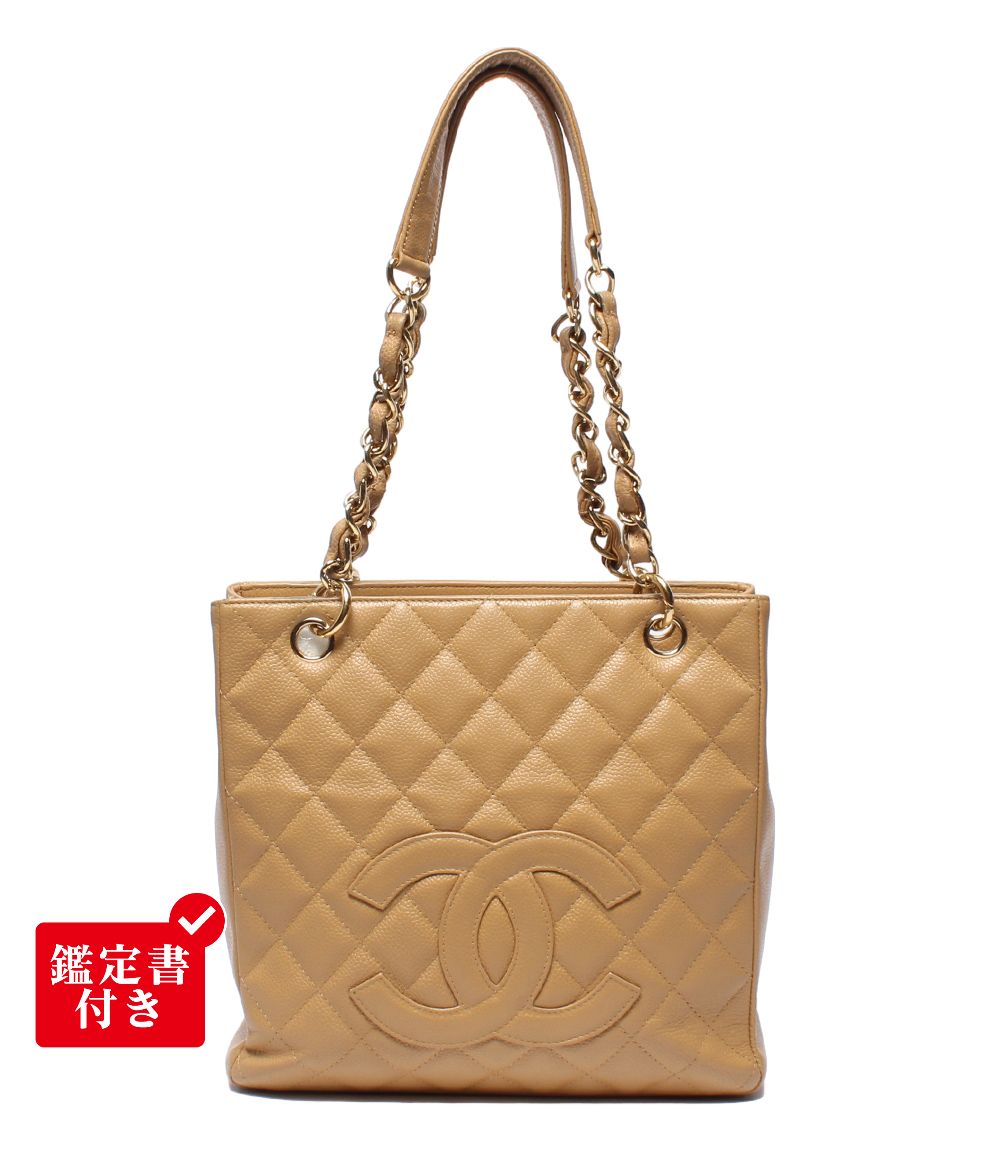 シャネル チェートートバッグ PST 肩掛け マトラッセ キャビアスキン ゴールド金具 9番台 A50994 レディース CHANEL