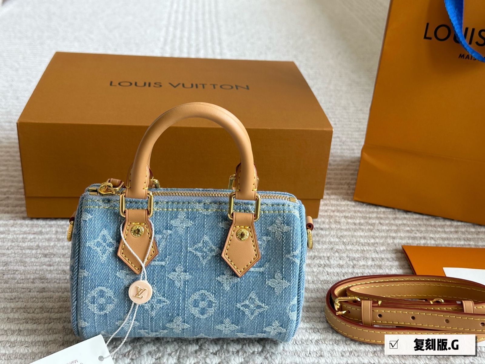 【今日特価】Vintage Denim Nano Speedy Bag ヴィンテージデニム ナノスピーディバッグ