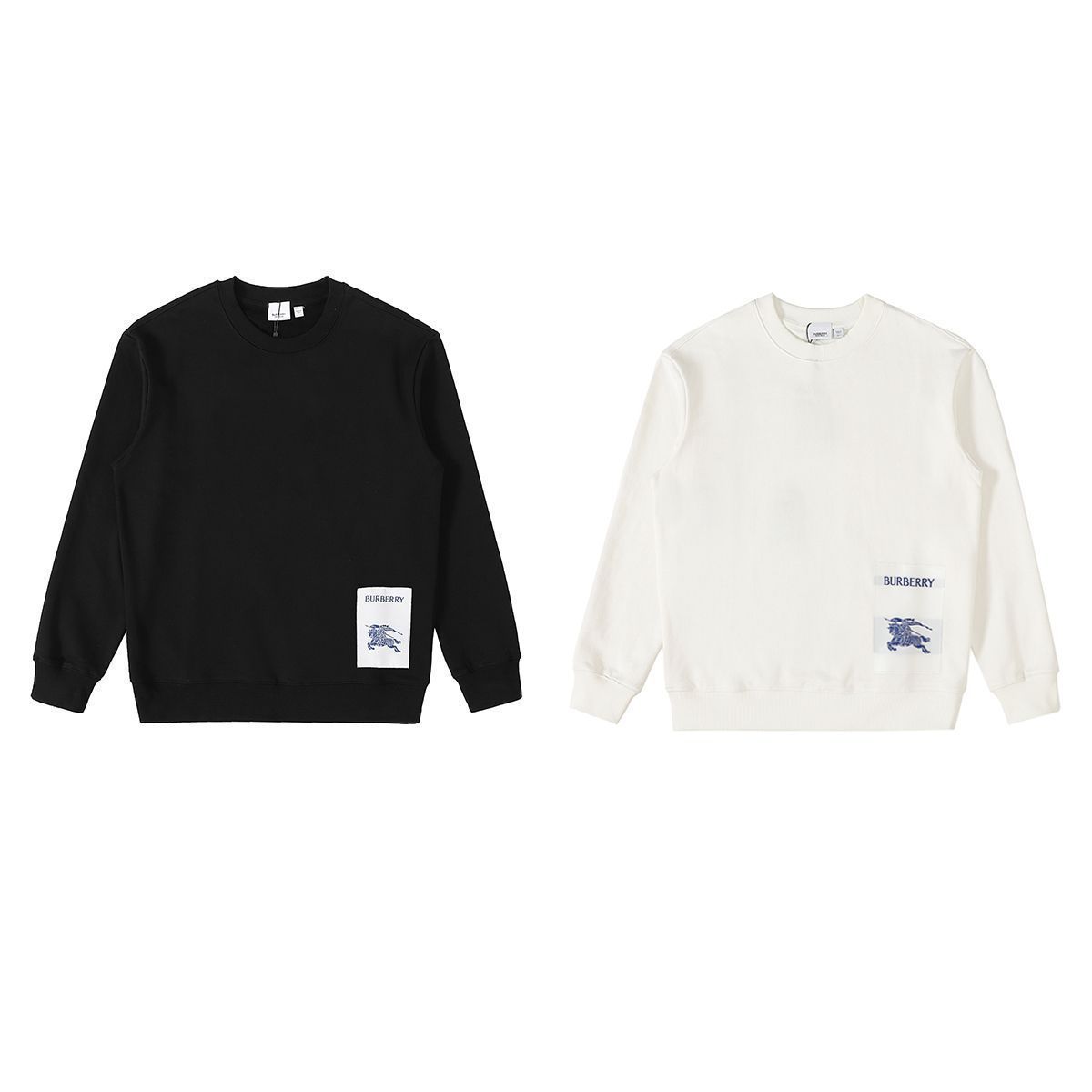 バーバリー（Burberry）2024ss B 家の新シーズンのパッチ刺繍入り純綿の丸首のワークウェアポケット付きセーター