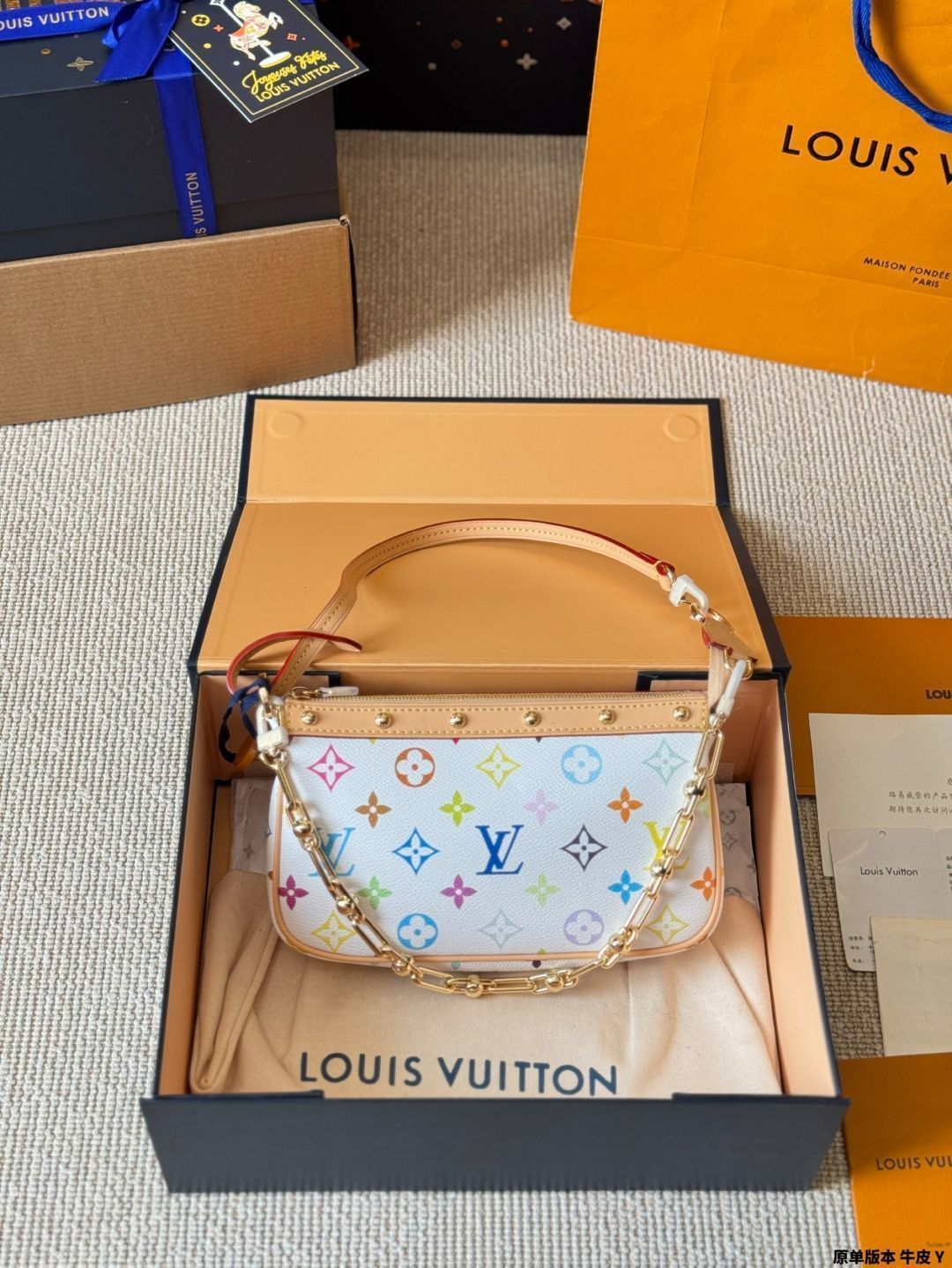 【今日特価】LV 村上隆 コラボレーション 麻雀バッグ 2025 早春ランウェイ ピローバッグ