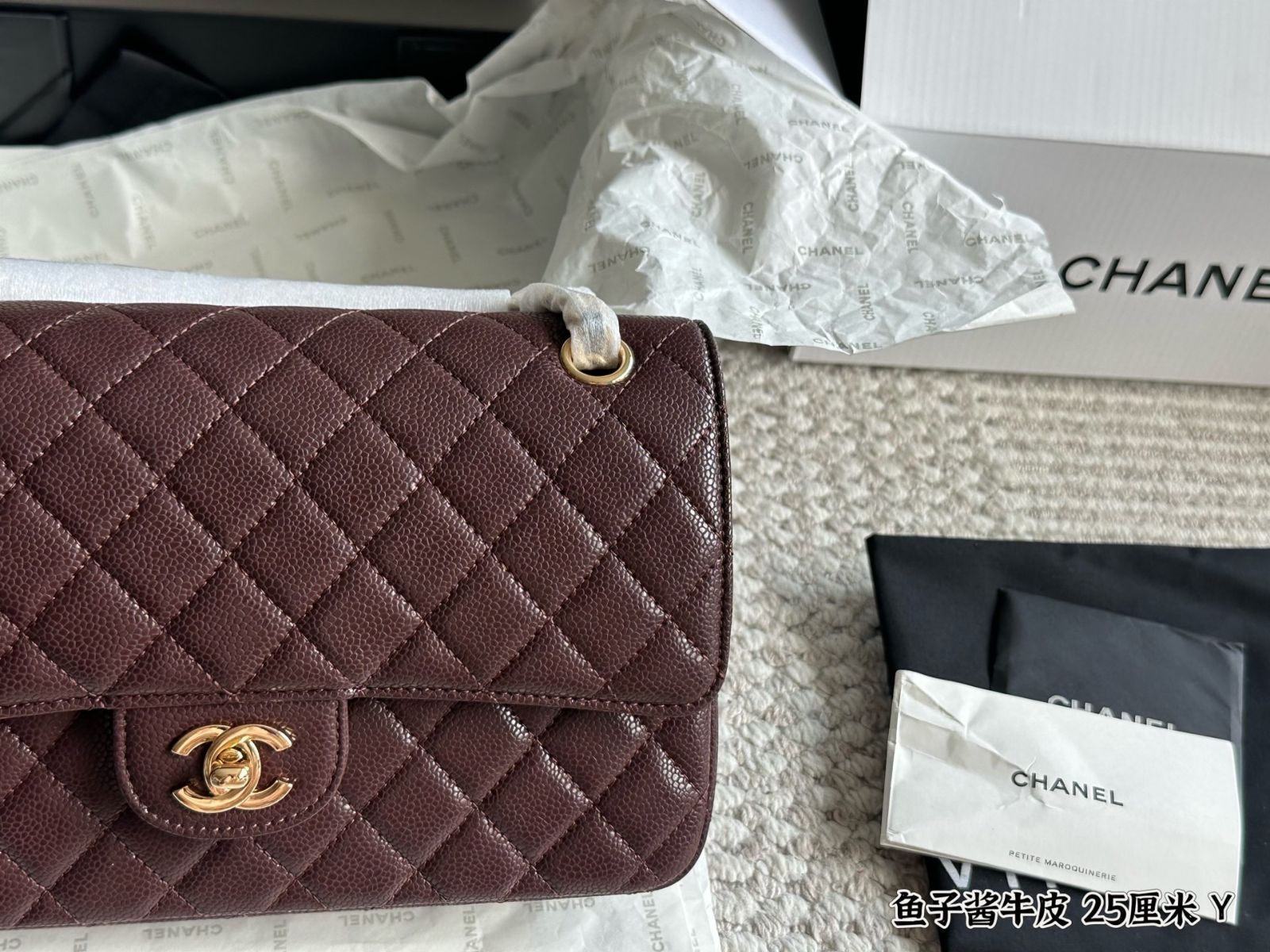 【今日特価】CHANEL CF 25cm Ball Grain Leather Bag シャネル CF 25cm 小球紋牛皮バッグ