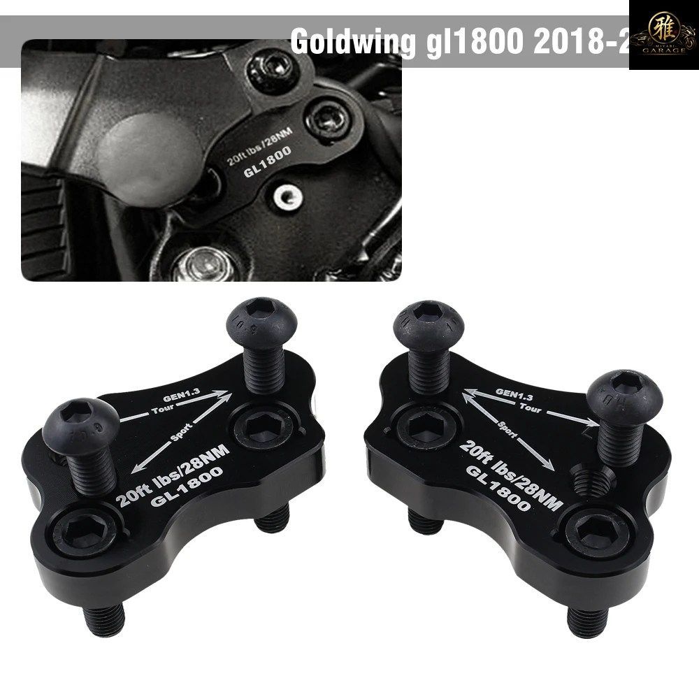 MOTORCYCLE HANDLEBAR RISERS HONDA GOLDWING GL1800 GOLD WING 2018-2021 - 23 HANDLE BAR MOUNT CLAMP BAR CLAMPS