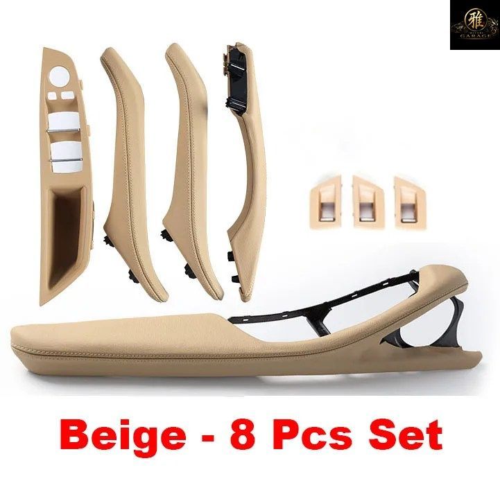 8 PCS SET F10 F11 INTERIOR LEATHER PASSENGER DOOR HANDLE ASSEMBLY BMW 5 SERIES F10 F11 520I 523I 525I 528I 535I