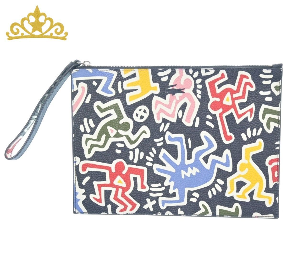 LACOSTE × Keith Haring 総柄 マルチカラー クラッチバッグ