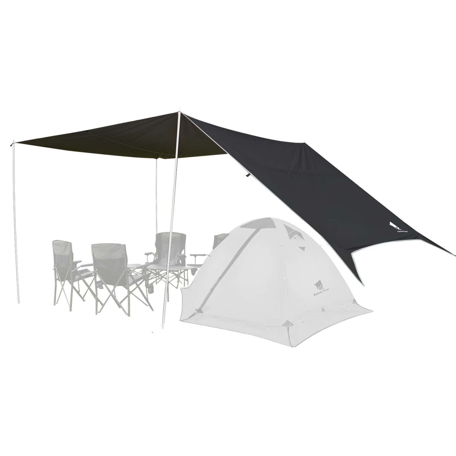 ☆新品☆Geer Top 防水タープ キャンプ タープ 3m×5.25m 大型 遮光 遮熱 耐水3000mm 耐引裂 日よけ カーサイドタープ アウトドア レジャー ピクニック 公園 観戦 車中泊 ビーチ 鉄黒色 71d2714b