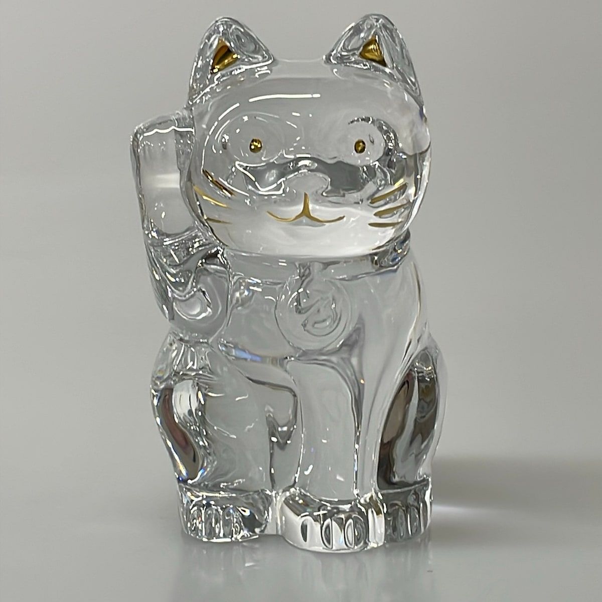 Baccarat(バカラ) 小物美品 クリア×ゴールド 置物/招き猫