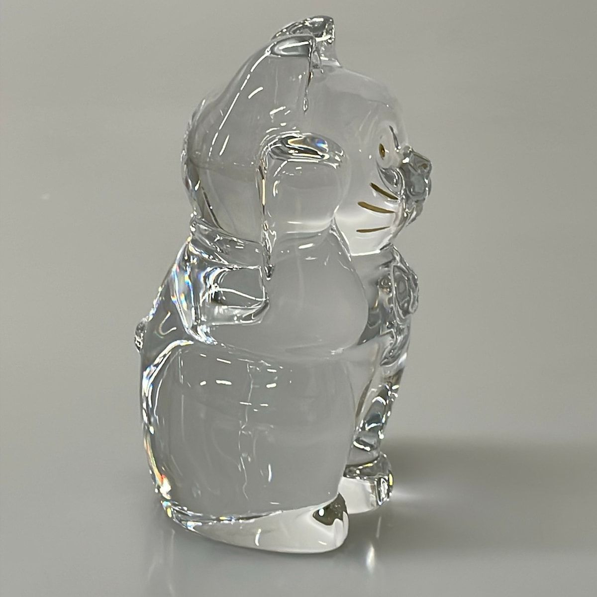 Baccarat(バカラ) 小物美品 クリア×ゴールド 置物/招き猫