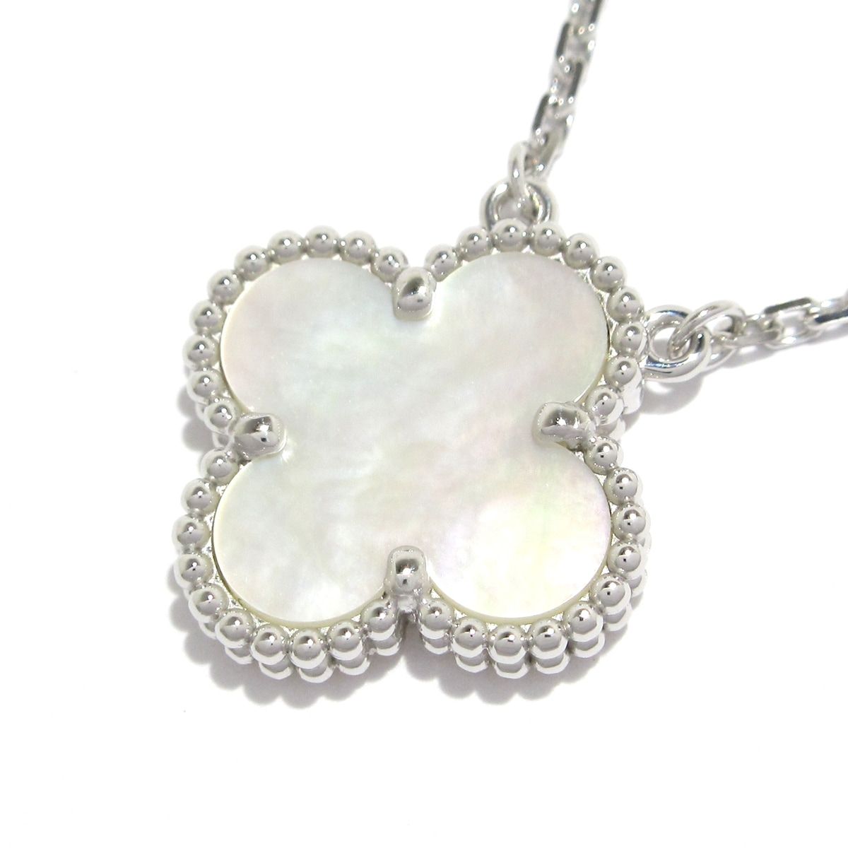 Van Cleef & Arpels(ヴァンクリーフ&アーペル) ネックレス美品 ヴィンテージアルハンブラ VCARF48700 K18WG×マザーオブパール 2024.03