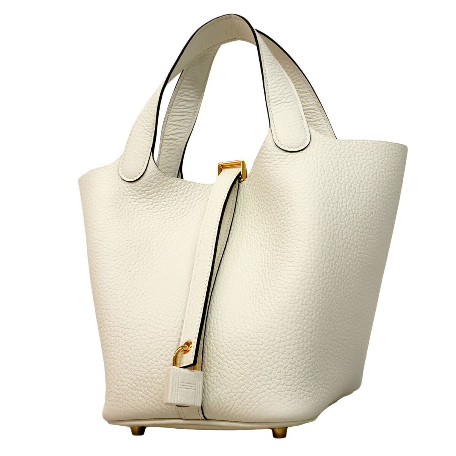 エルメス(Hermes) エルメス ハンドバッグ ピコタンロックPM トリヨンクレマンス ホワイト W刻印レディース