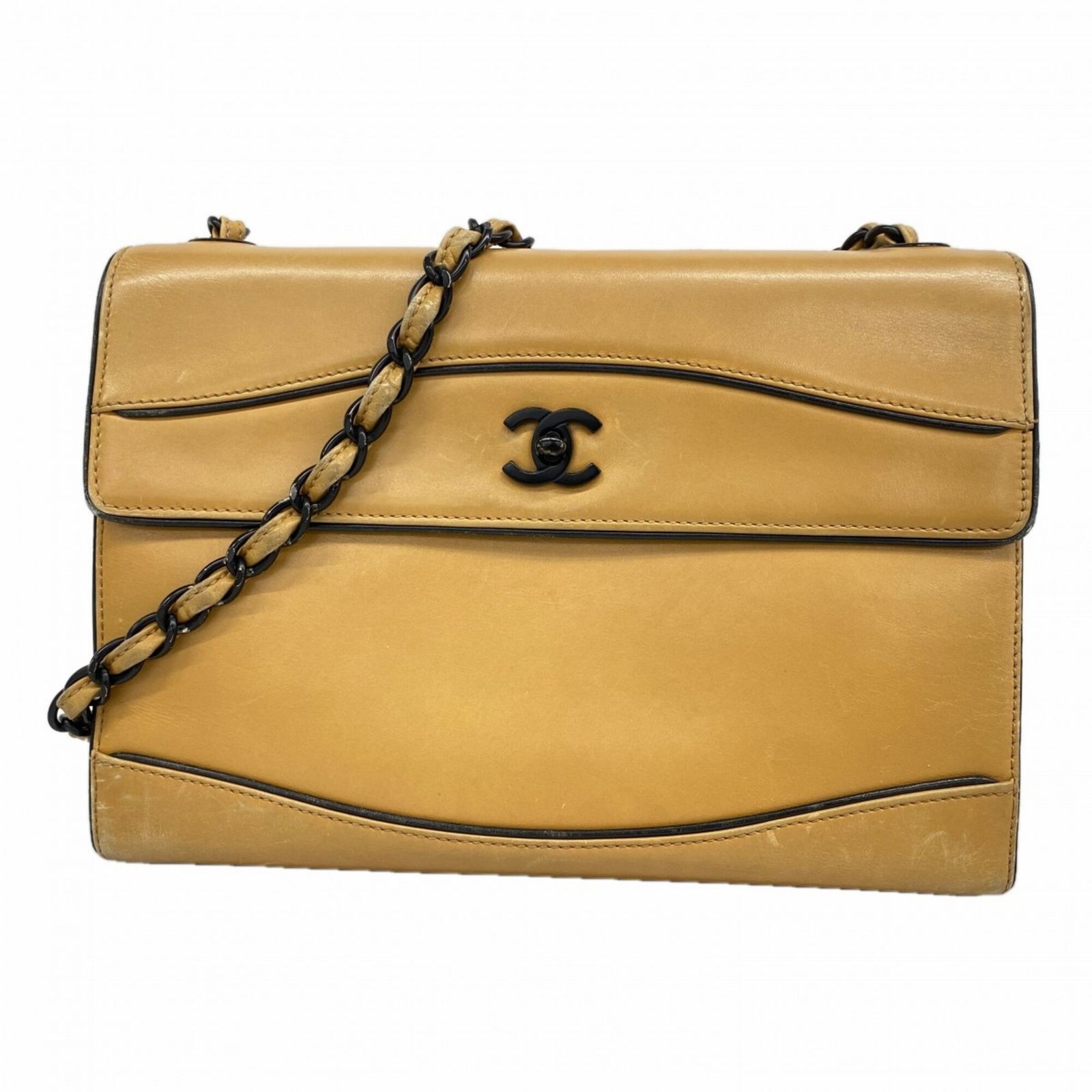 シャネル(Chanel) シャネル ショルダーバッグ チェーンショルダー レザー ブラウンレディース