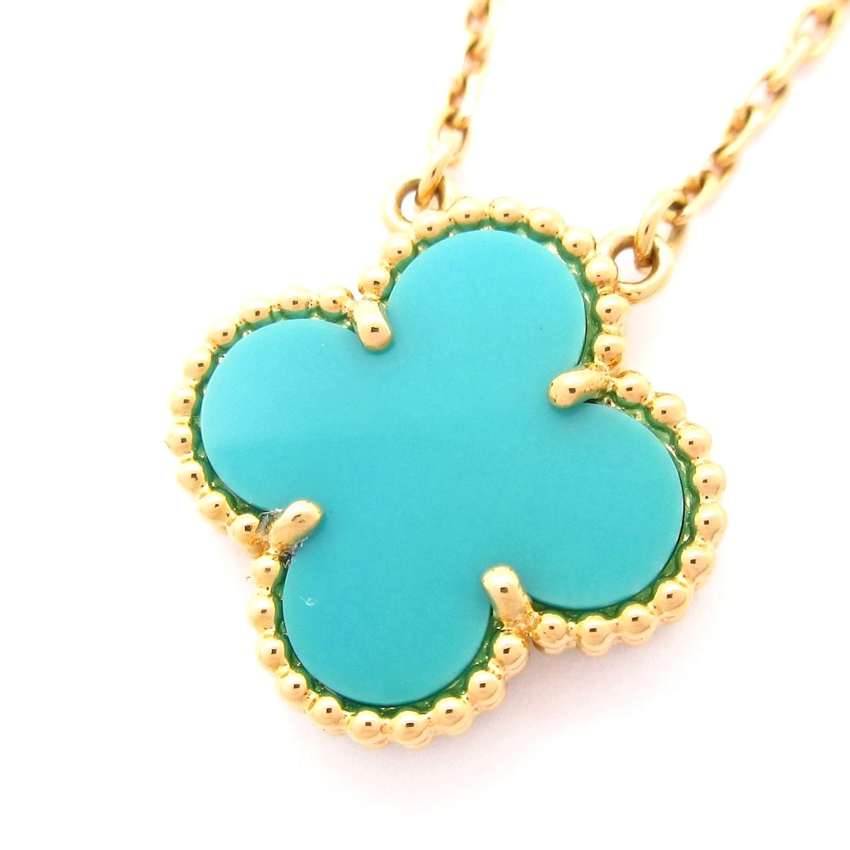Van Cleef & Arpels(ヴァンクリーフ&アーペル) ネックレス ヴィンテージアルハンブラ K18YG×ライトブルー