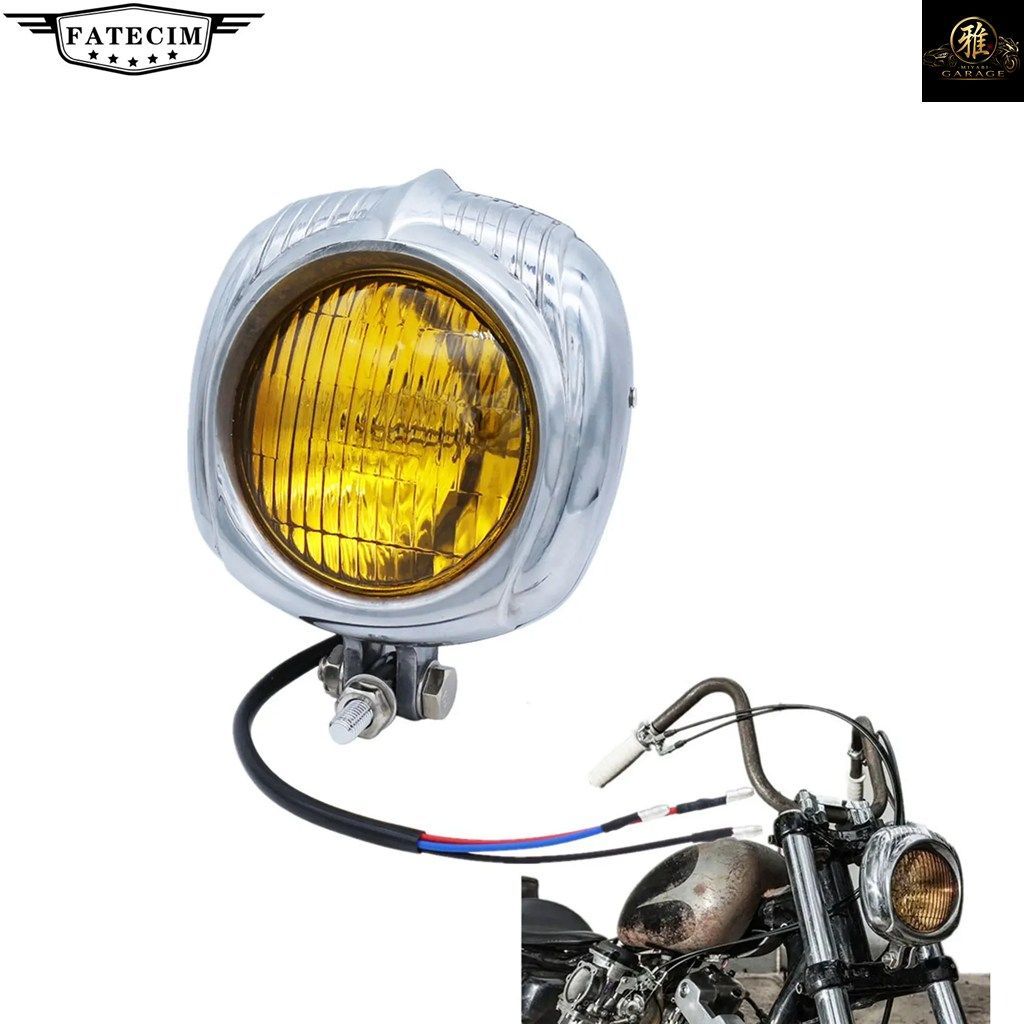 RETRO VINTAGE 4 1/2インチ MOTORCYCLE HEADLIGHT HARLEY CAFE RACER